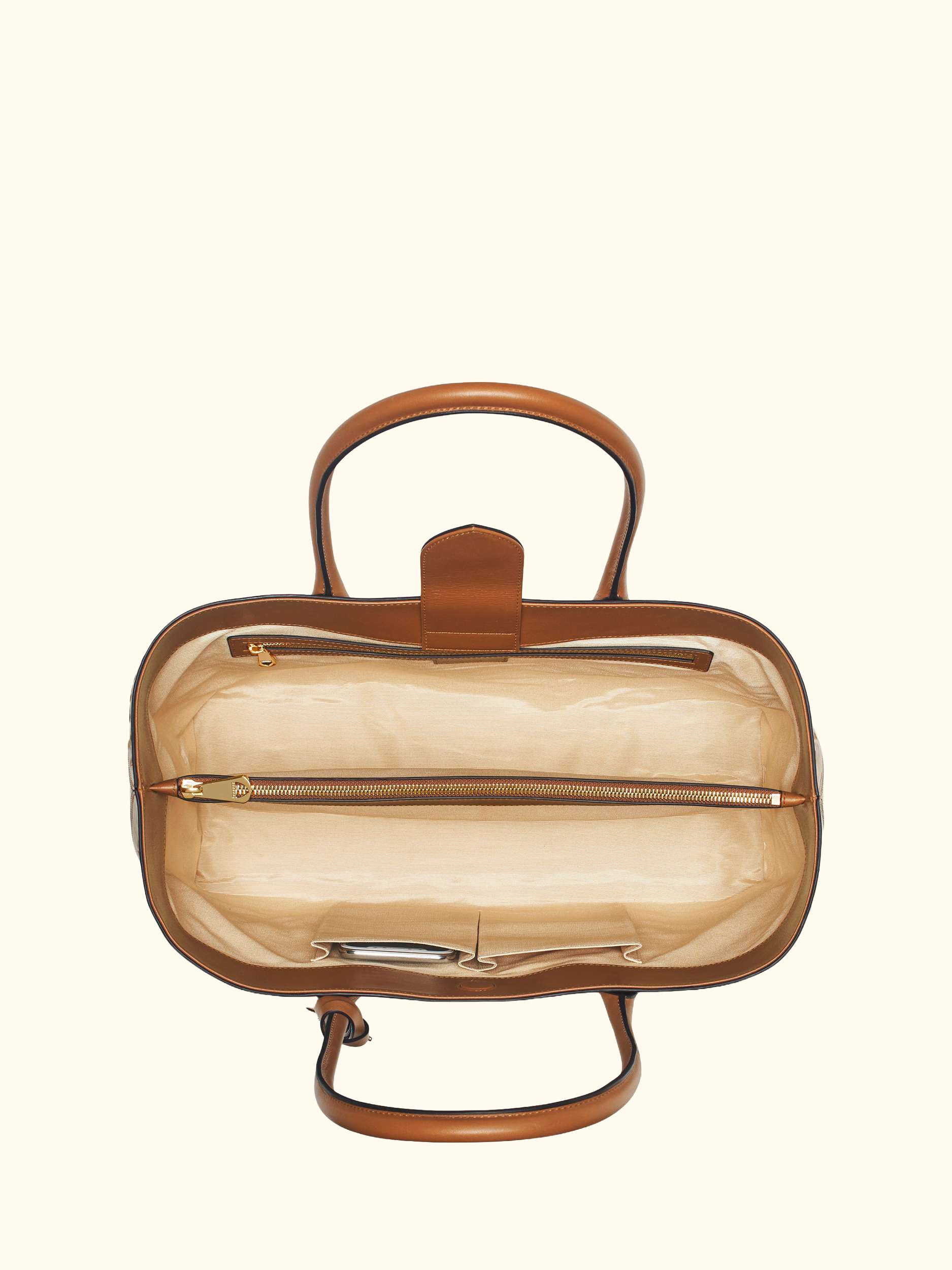 Woven Leather Tote Bag, Tan