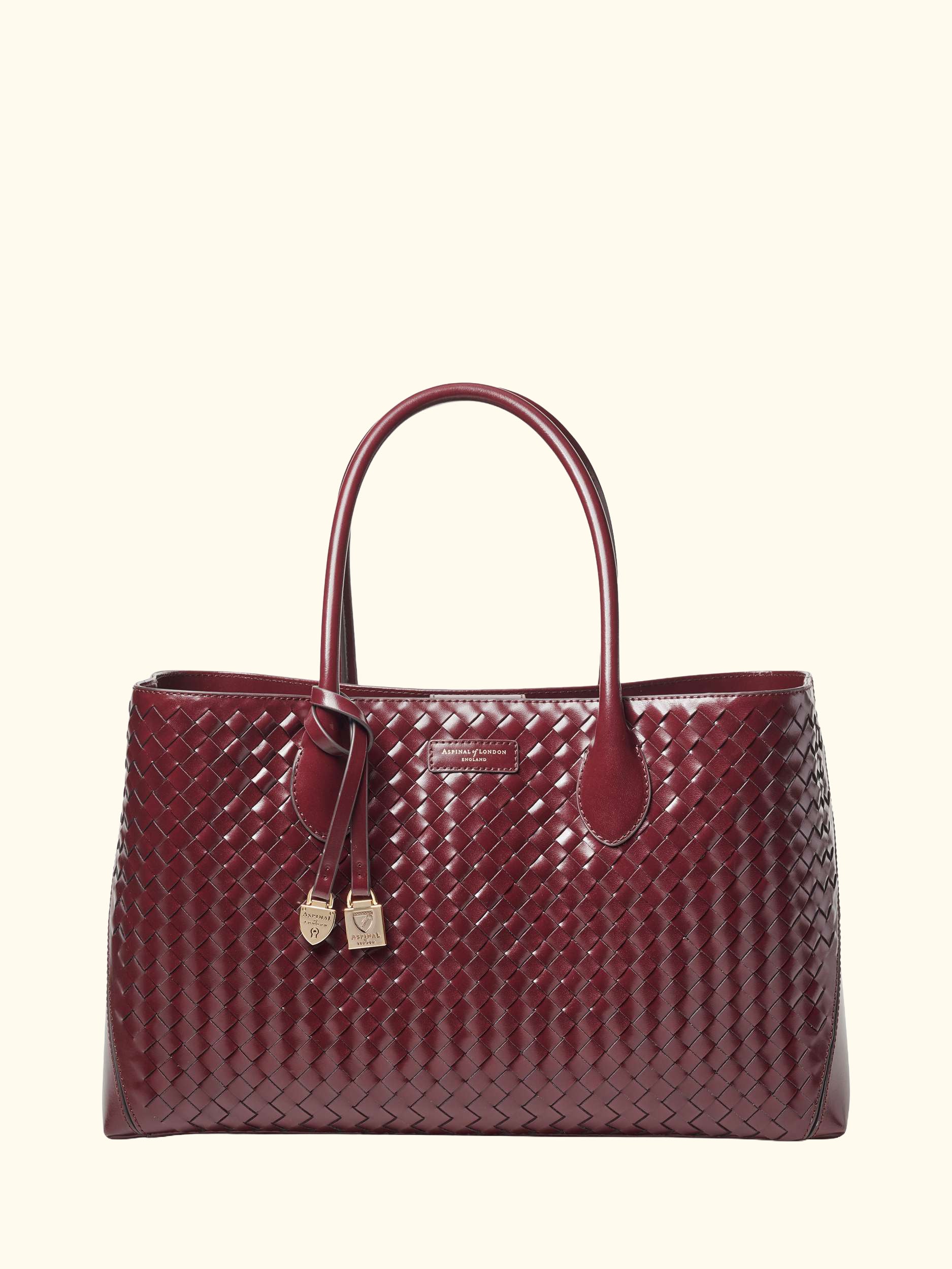 London Leather Tote Bag, Burgundy