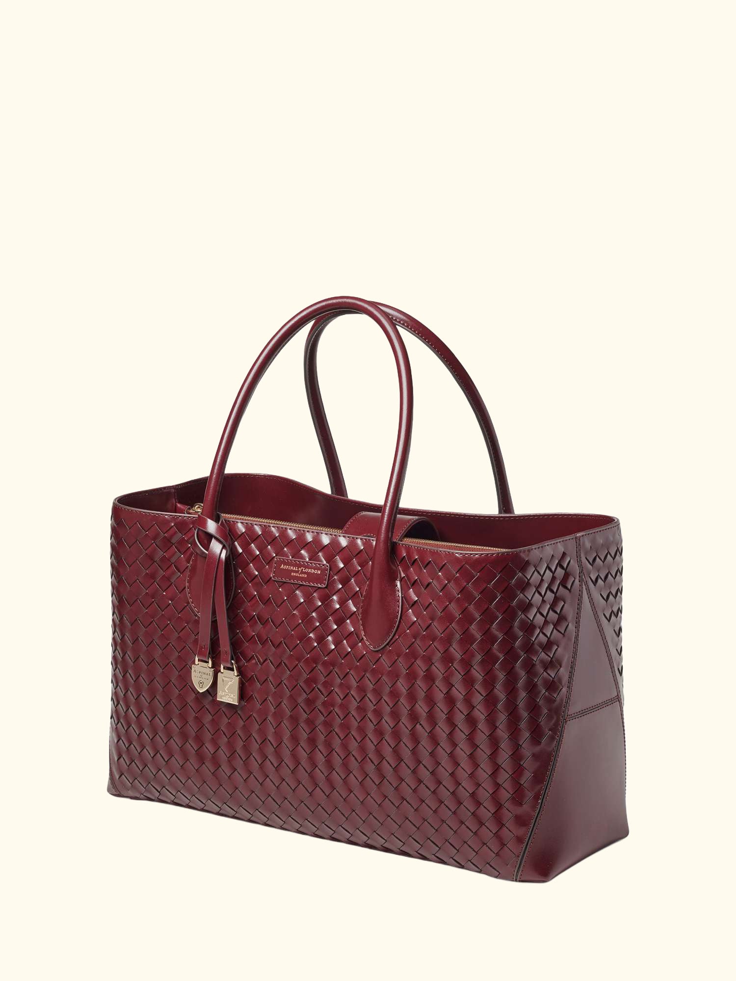 London Leather Tote Bag, Burgundy
