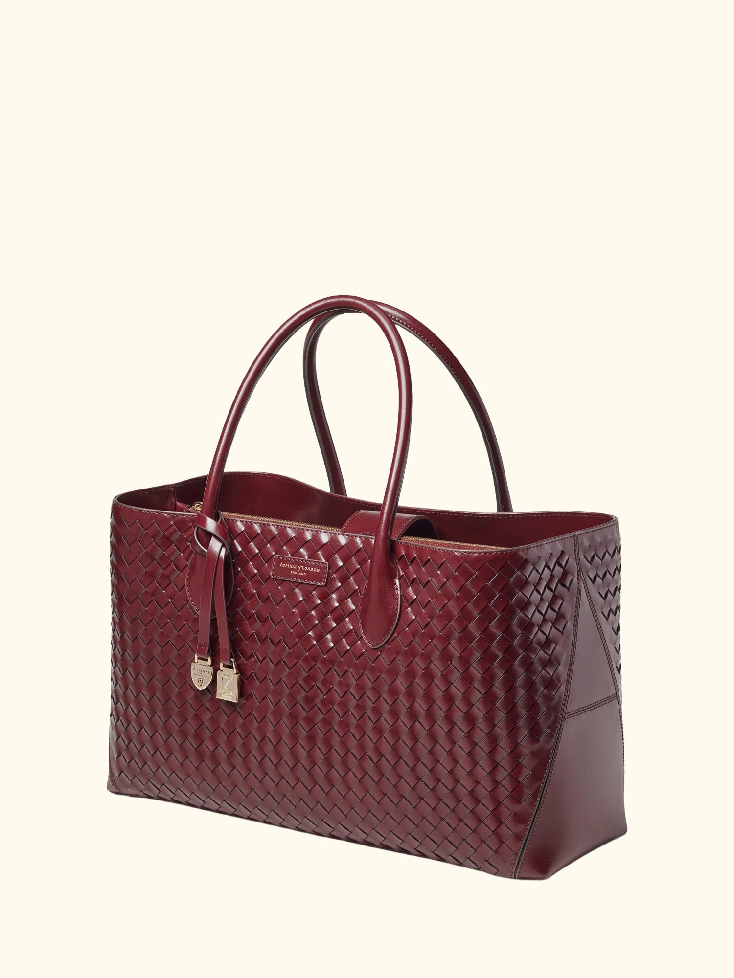London Leather Tote Bag, Burgundy