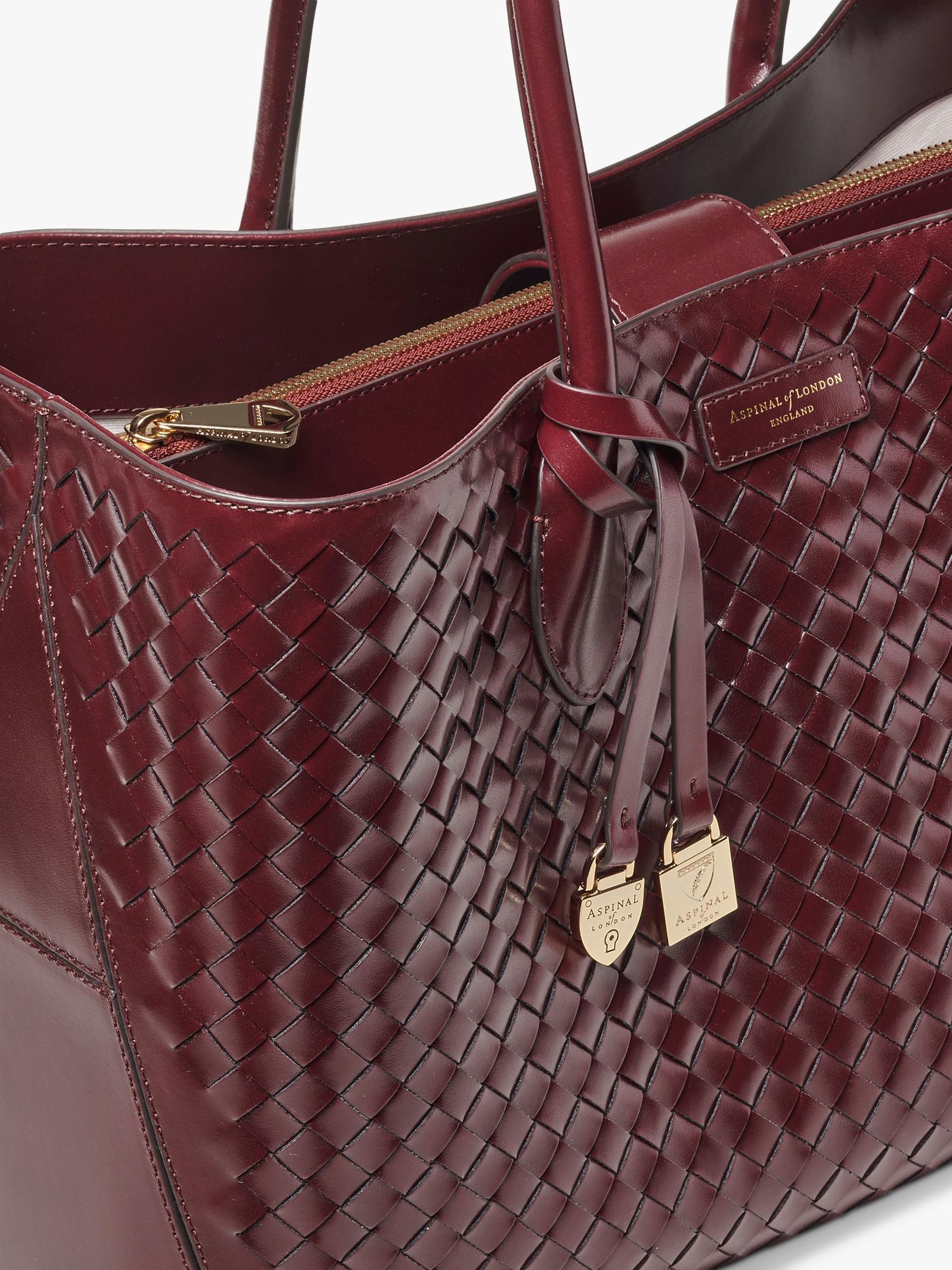 London Leather Tote Bag, Burgundy