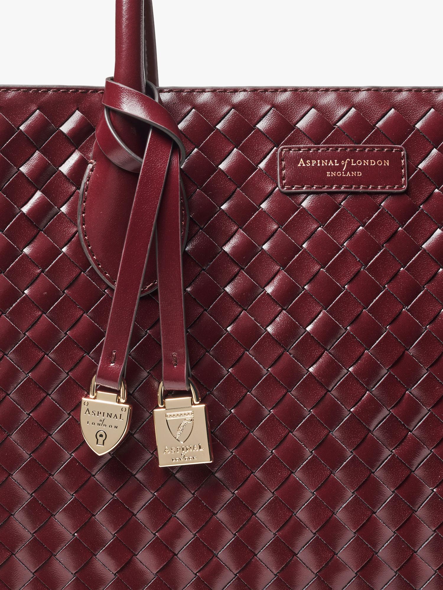 London Leather Tote Bag, Burgundy