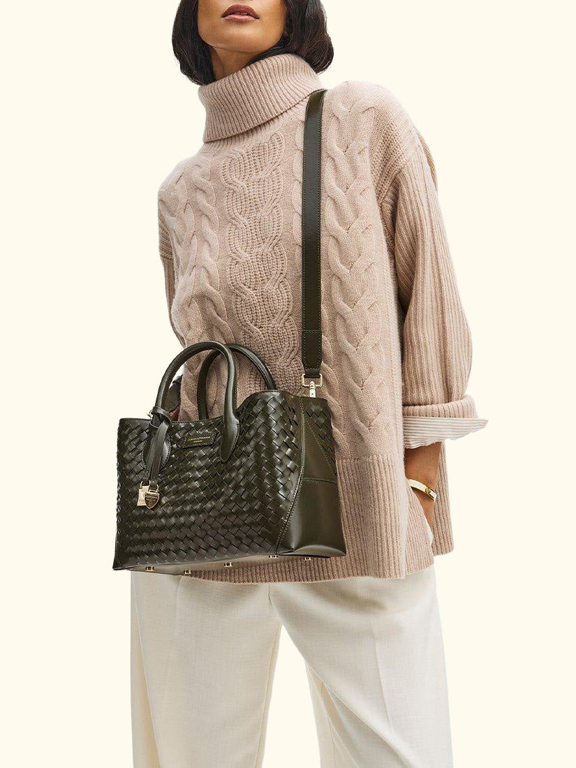 Leather Midi Tote Bag