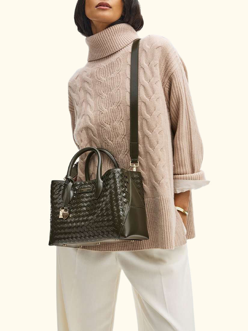 Leather Midi Tote Bag