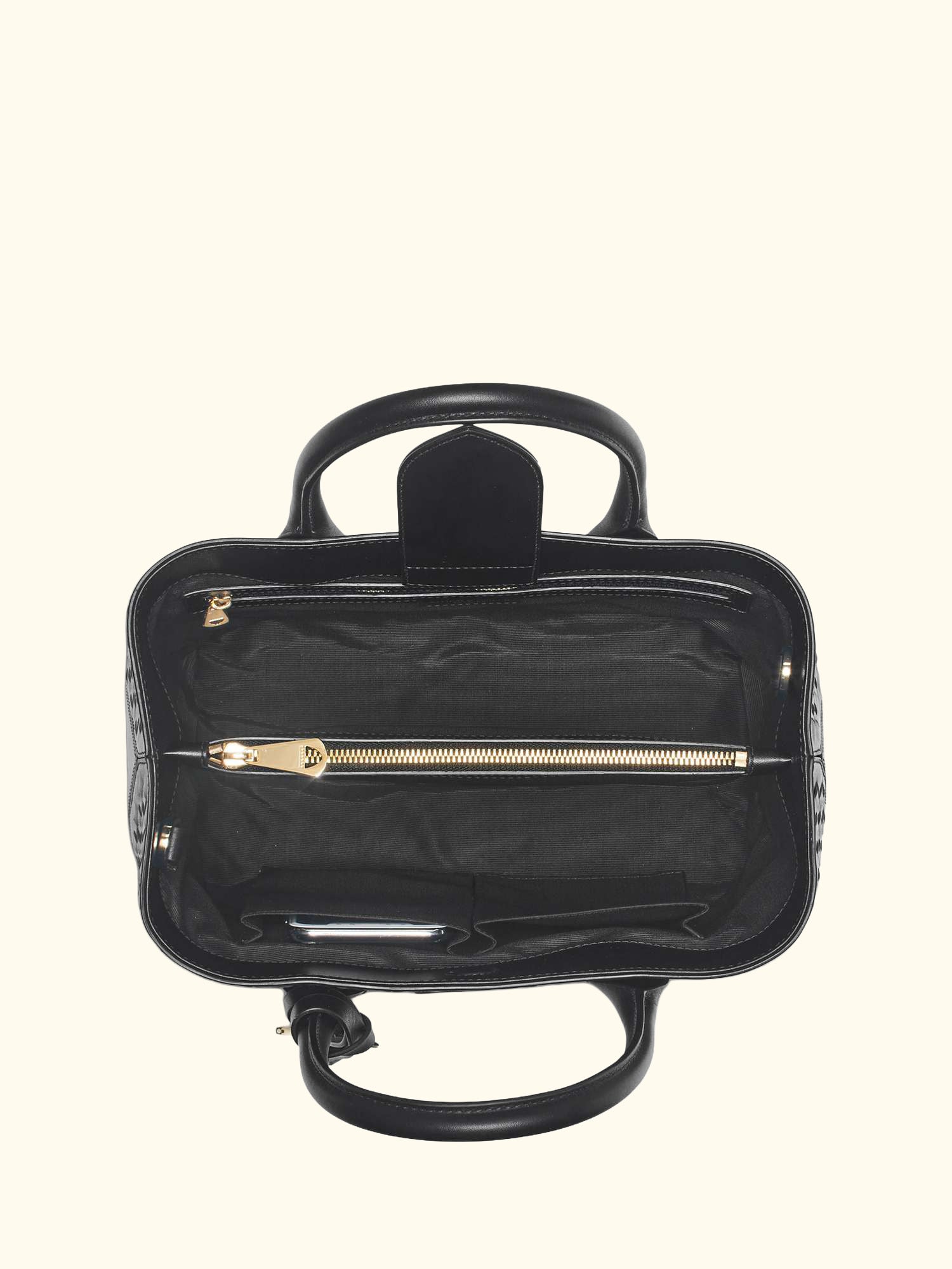 Woven Leather Midi Tote Bag