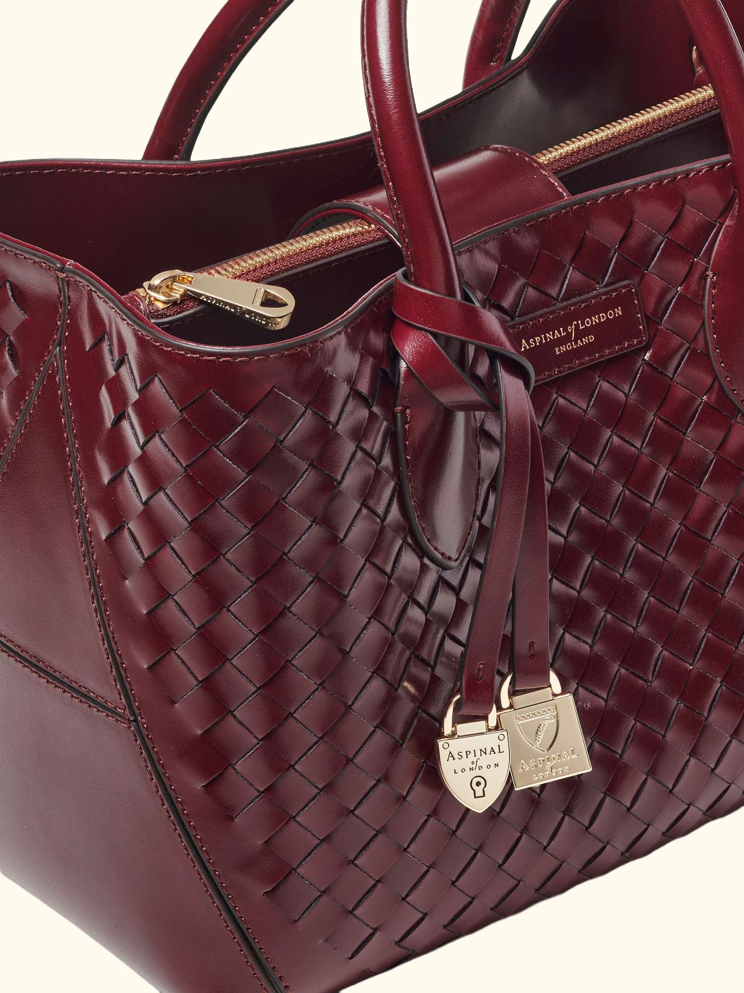 Woven Leather Midi Tote Bag