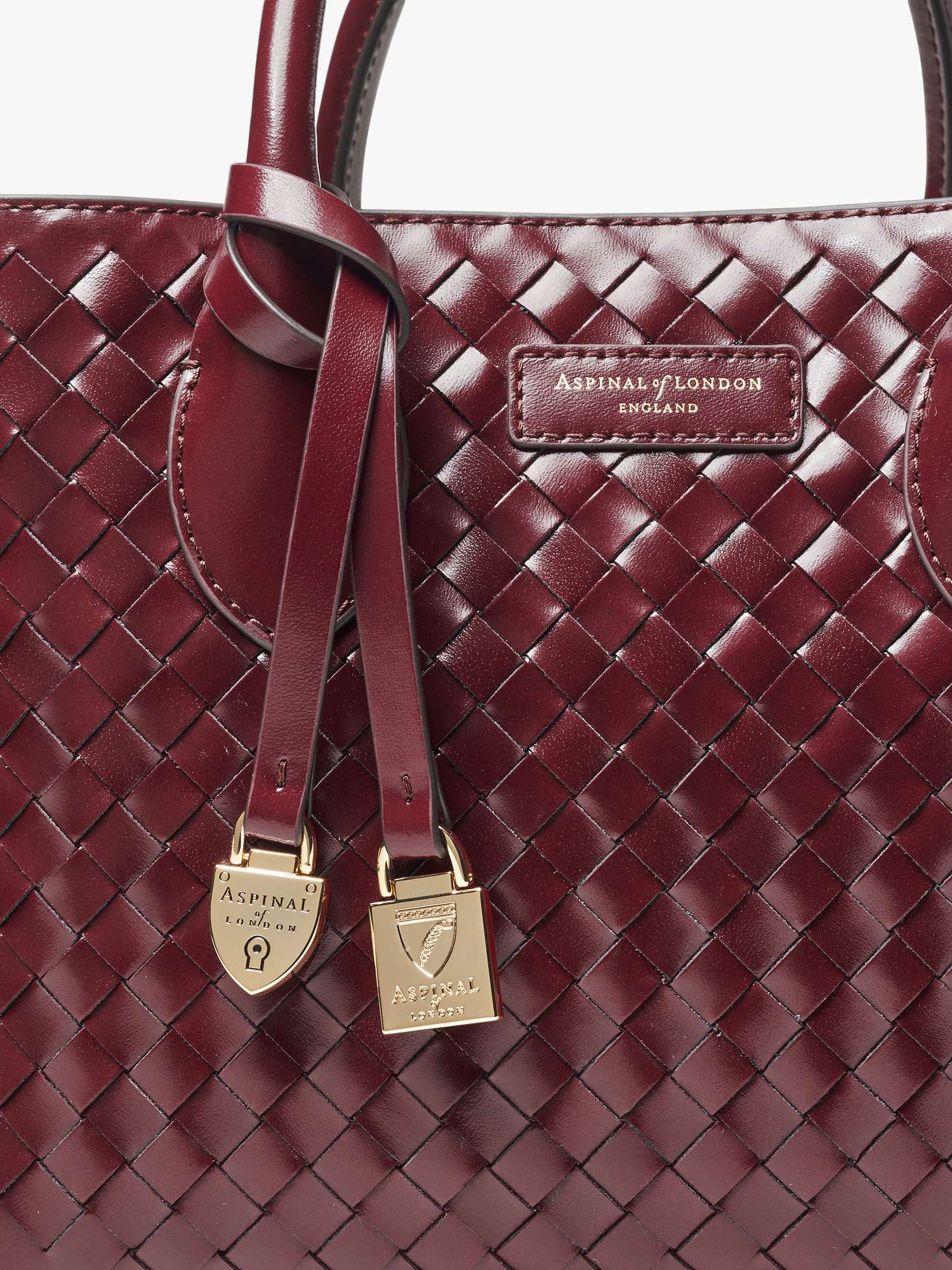 Woven Leather Midi Tote Bag