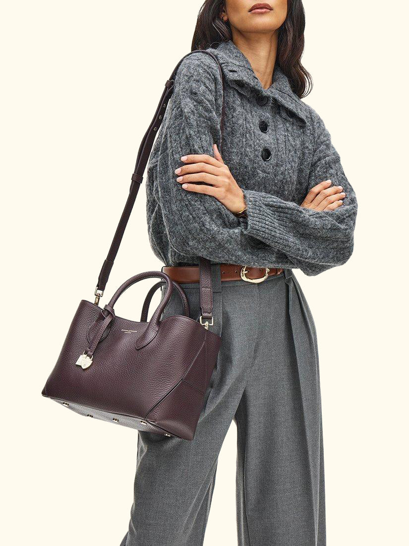 Midi London Leather Tote Bag