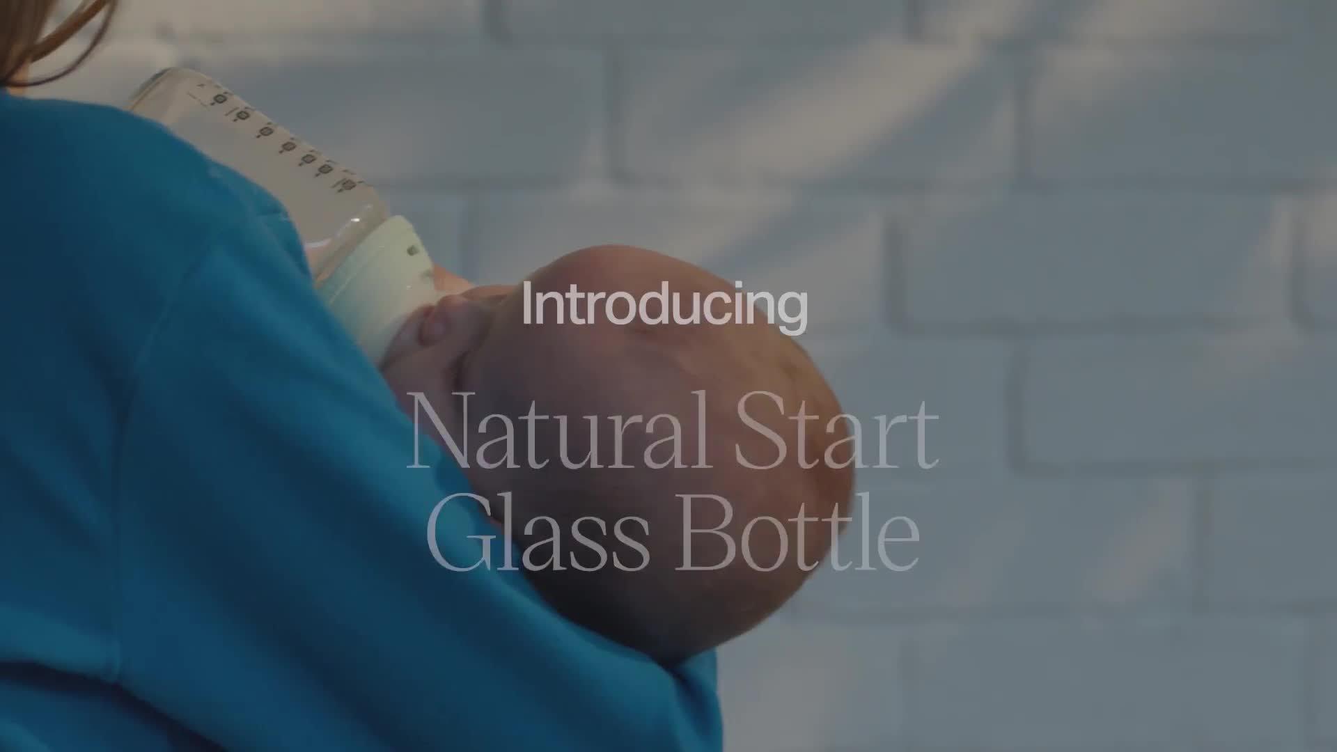 Natural Start Glass Baby Bottle Newborn Starter Kit, Muted