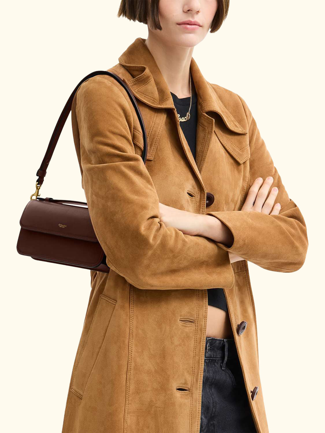 Elora Leather Crossbody Clutch Bag