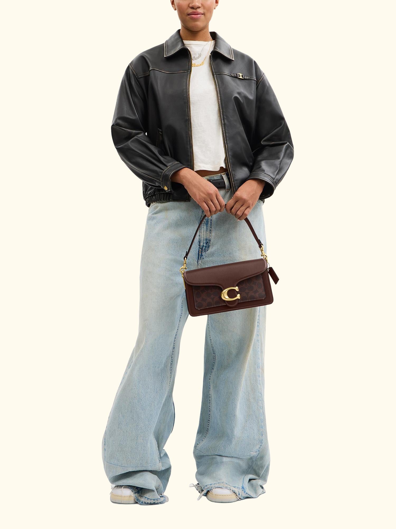 Tabby 26 Leather Shoulder Bag, Signature Maple