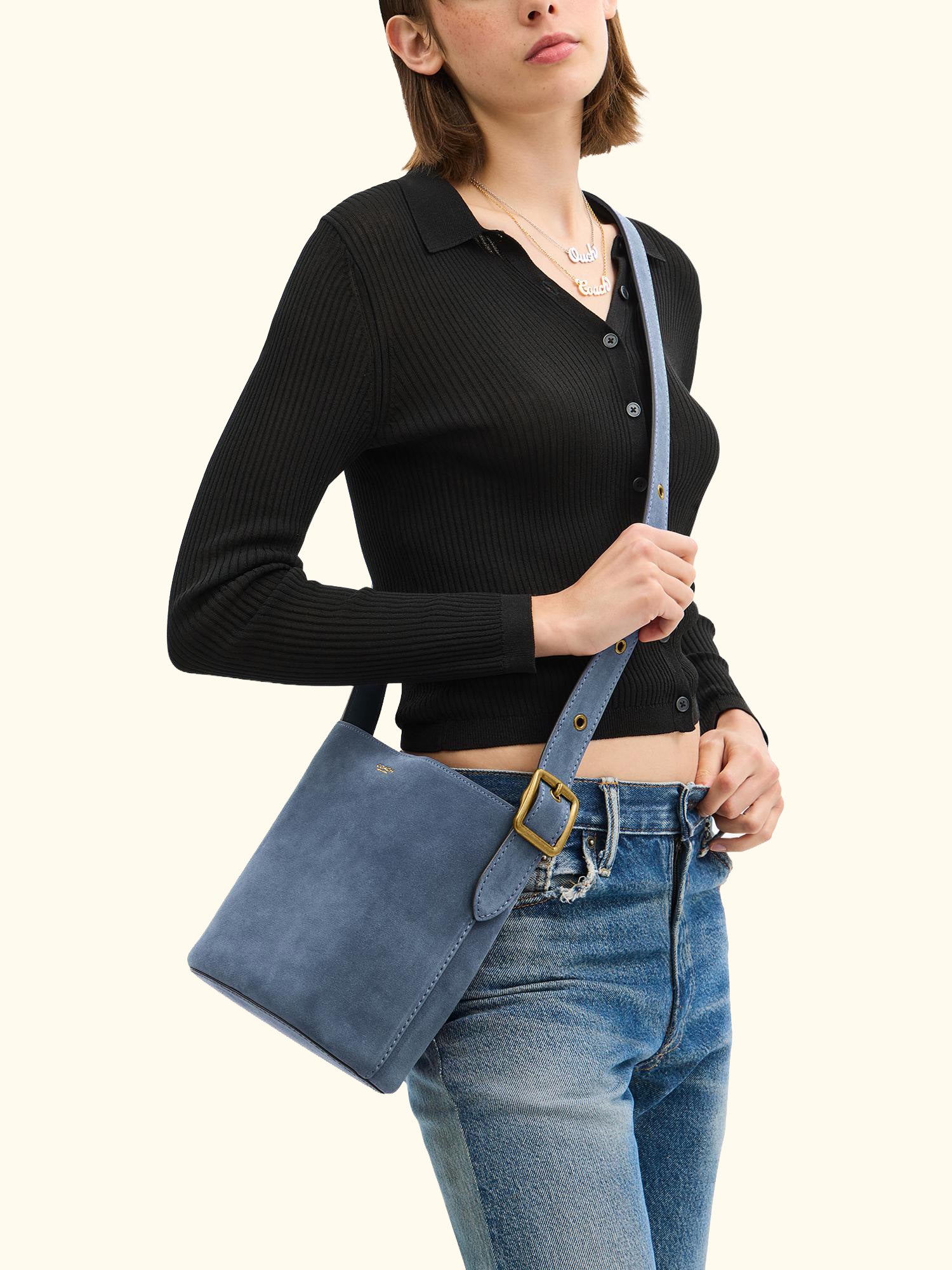 Bleecker Suede Bucket Bag