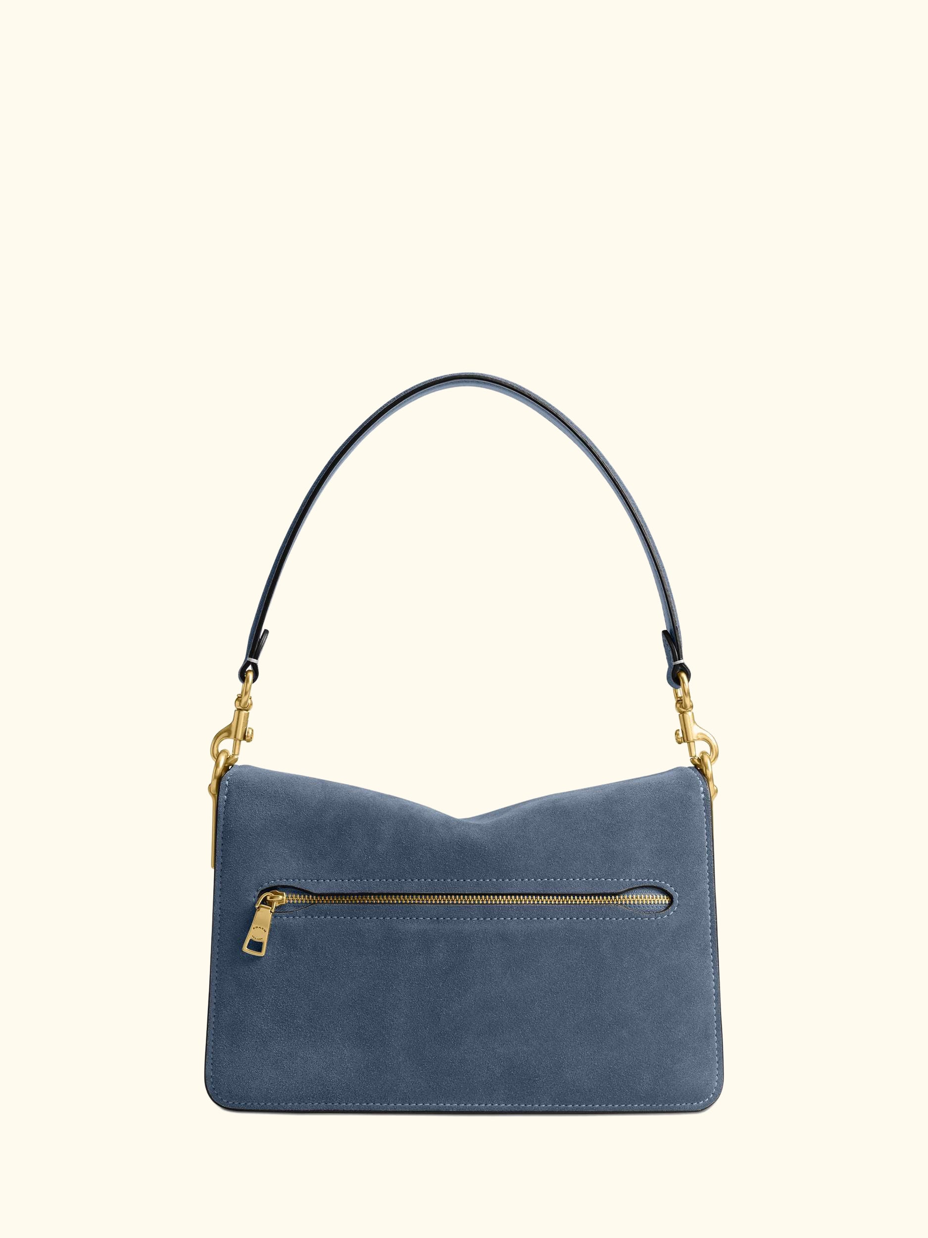 Chain Tabby Suede Shoulder Bag, B4/Light Denim
