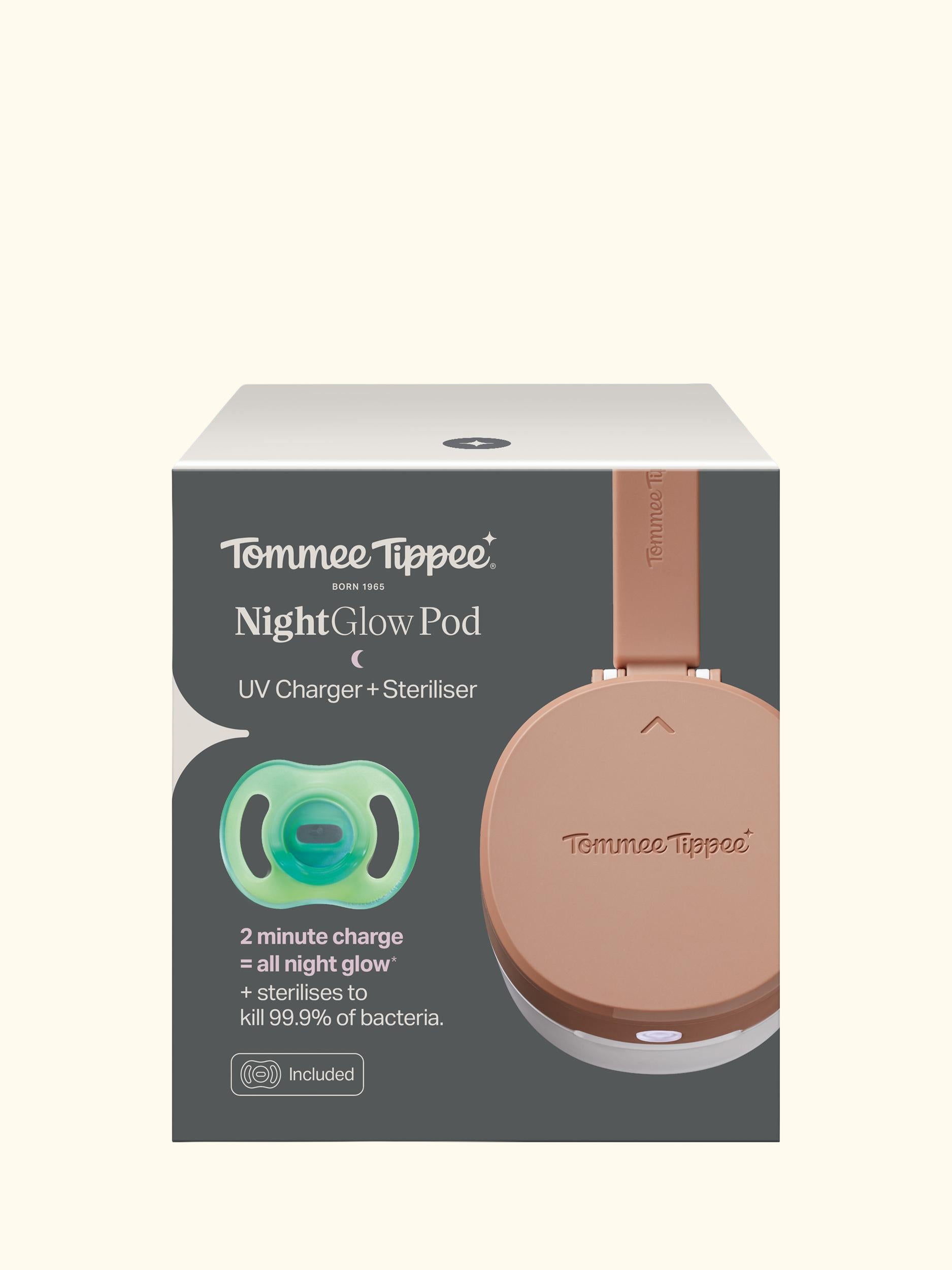 UV Sterilise & Charge NightGlow Pod & UltraLight NightGlow Soother, 0-6m