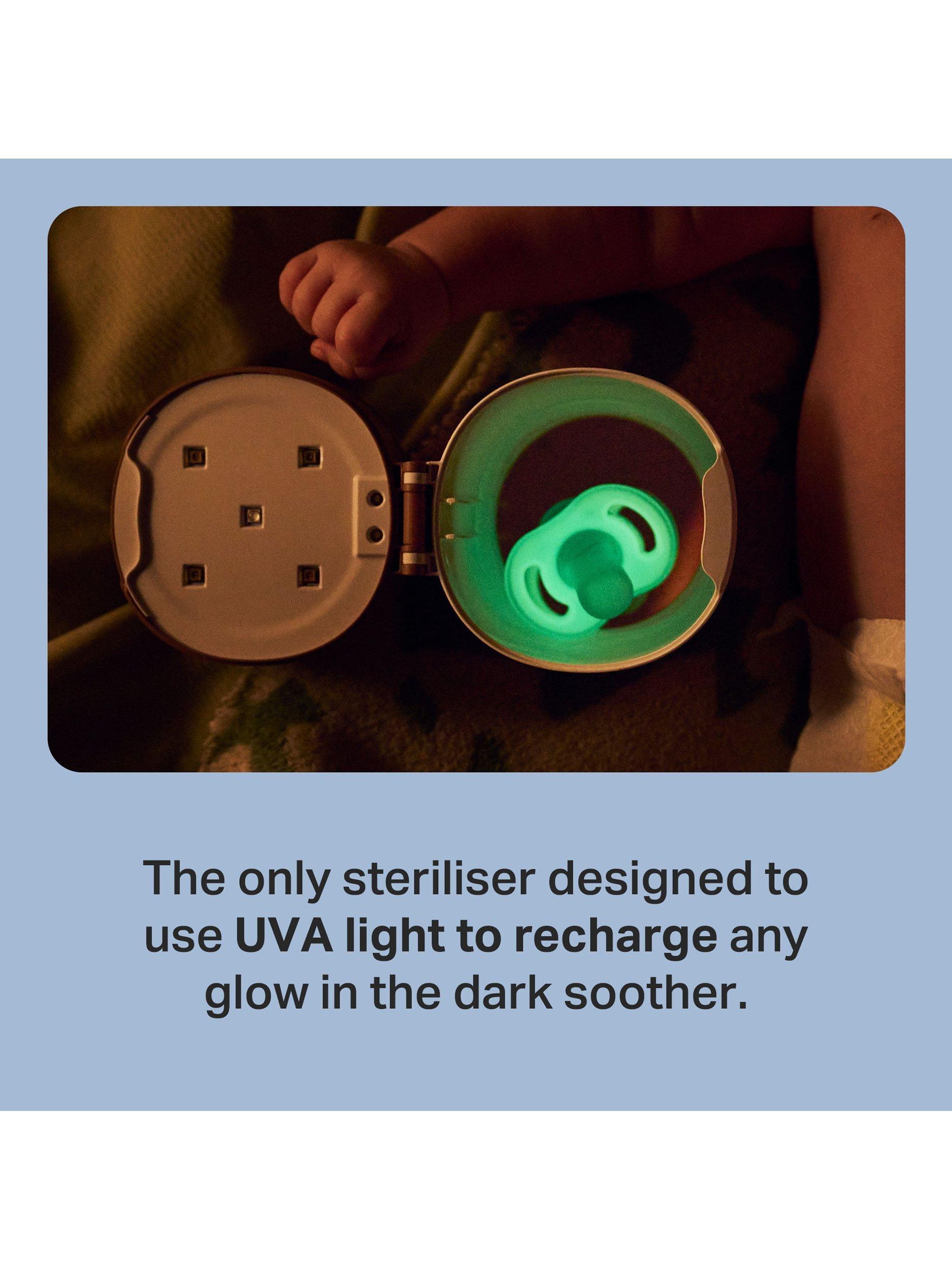 UV Sterilise & Charge NightGlow Pod & UltraLight NightGlow Soother, 0-6m