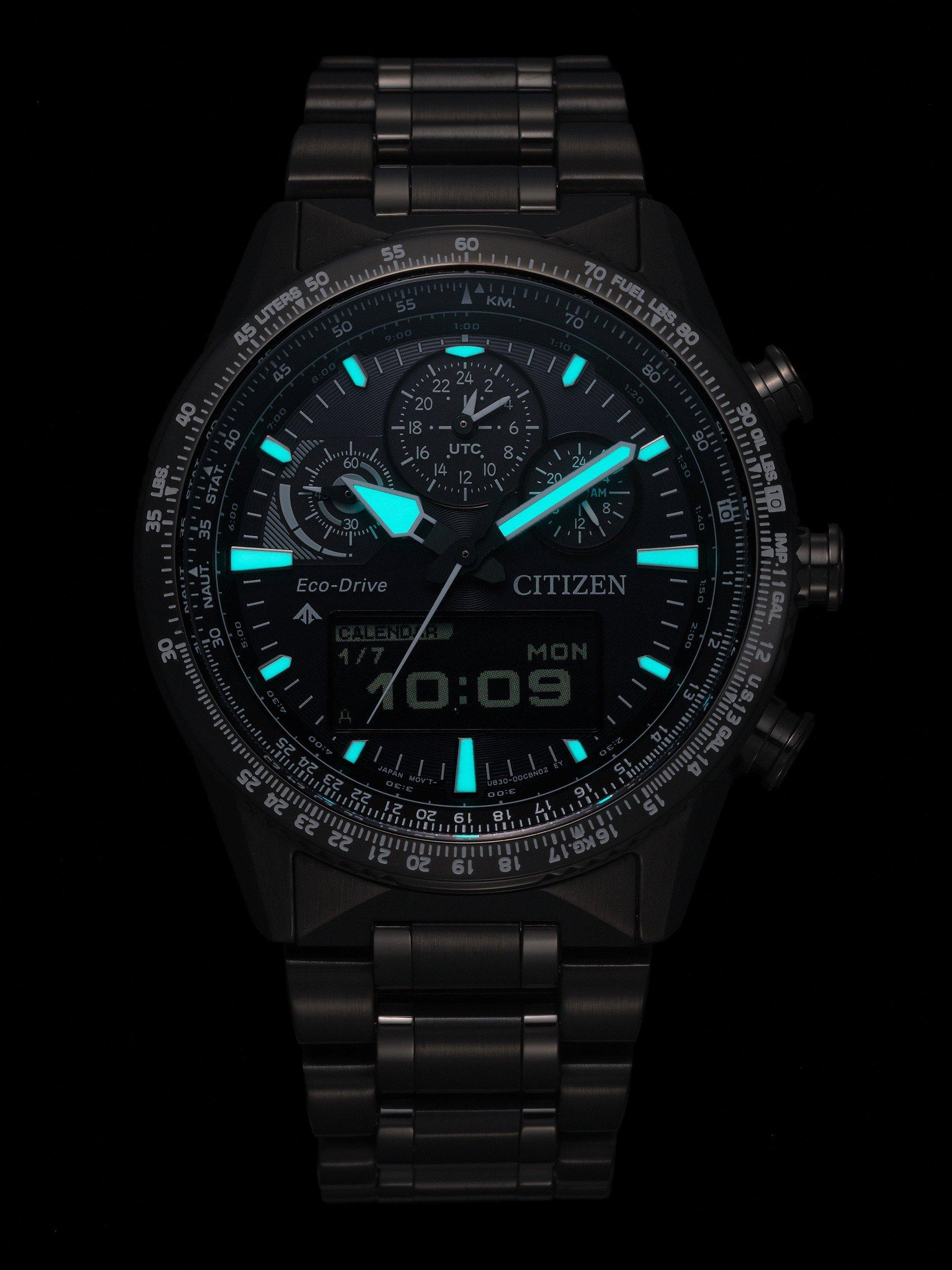 JV2005 Men's Promaster Skyhawk Chronograph Bracelet Strap Watch, Black