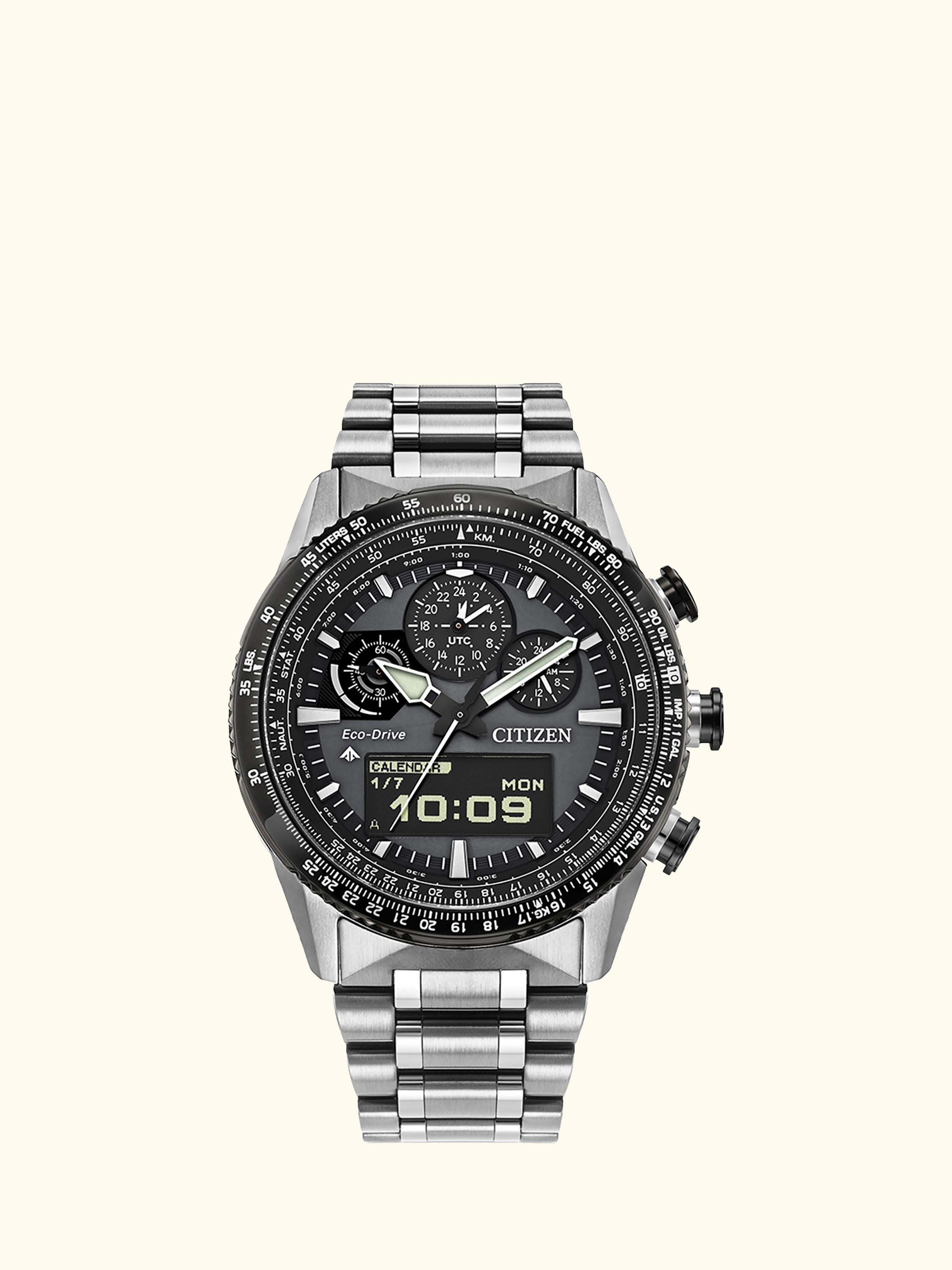 JV2006 Men's Promaster Skyhawk Chronograph Bracelet Strap Watch, Black