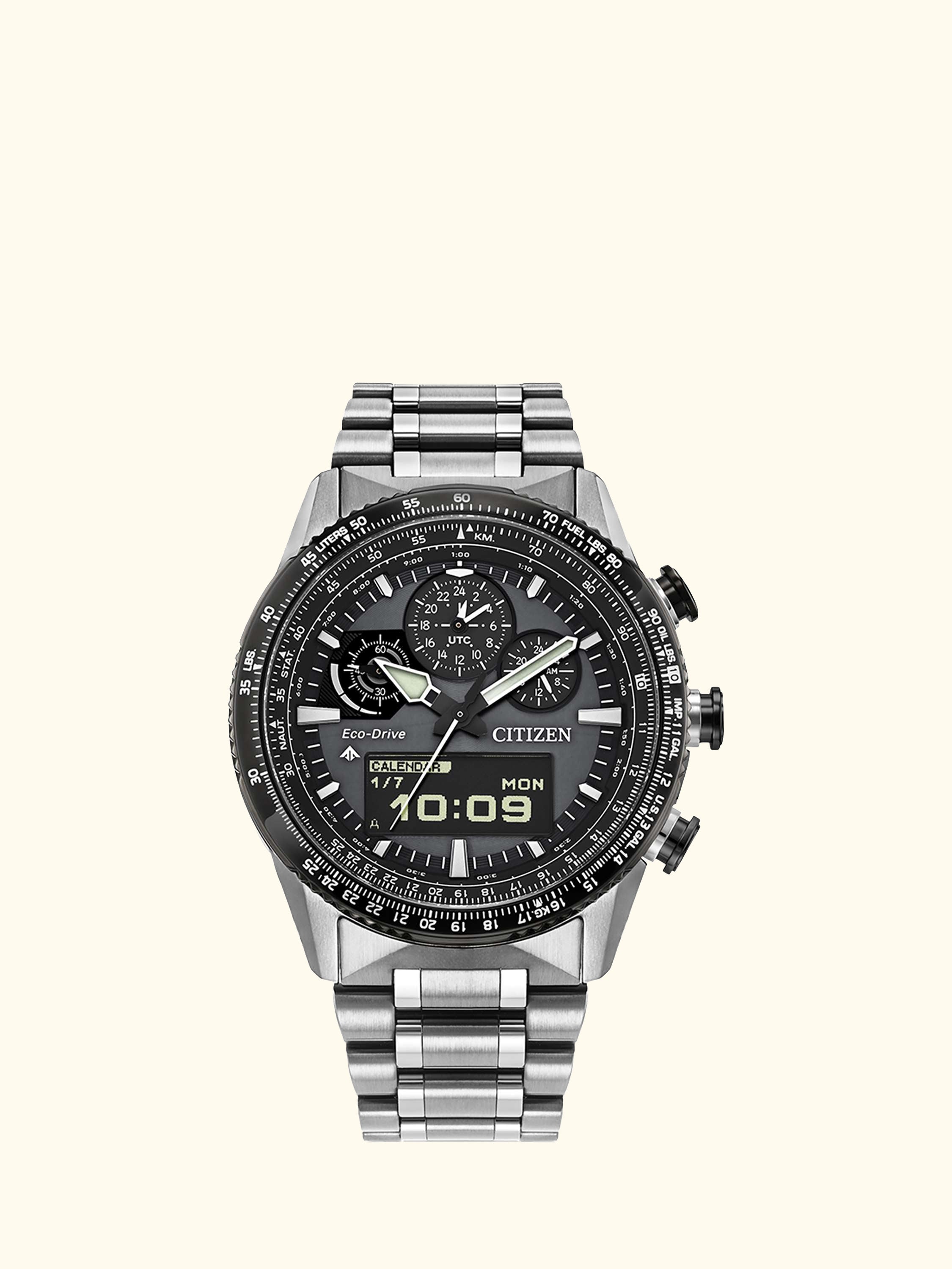 JV2006 Men's Promaster Skyhawk Chronograph Bracelet Strap Watch, Black