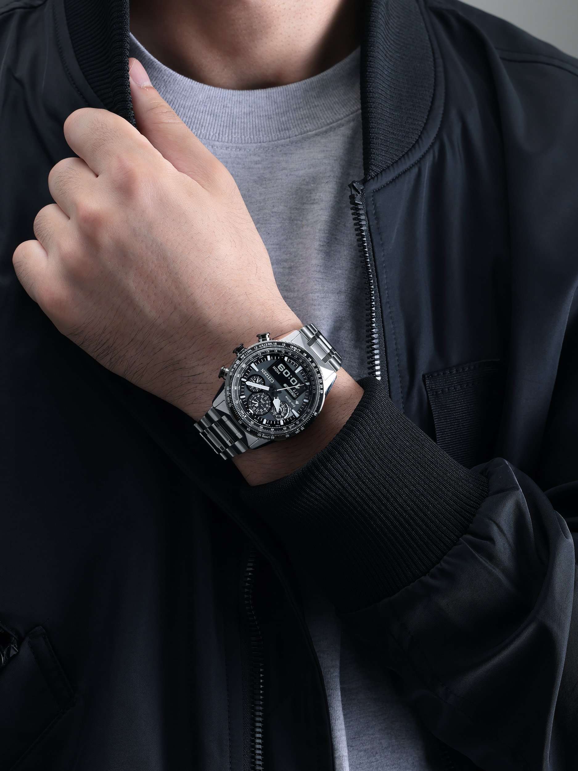 JV2006 Men's Promaster Skyhawk Chronograph Bracelet Strap Watch, Black