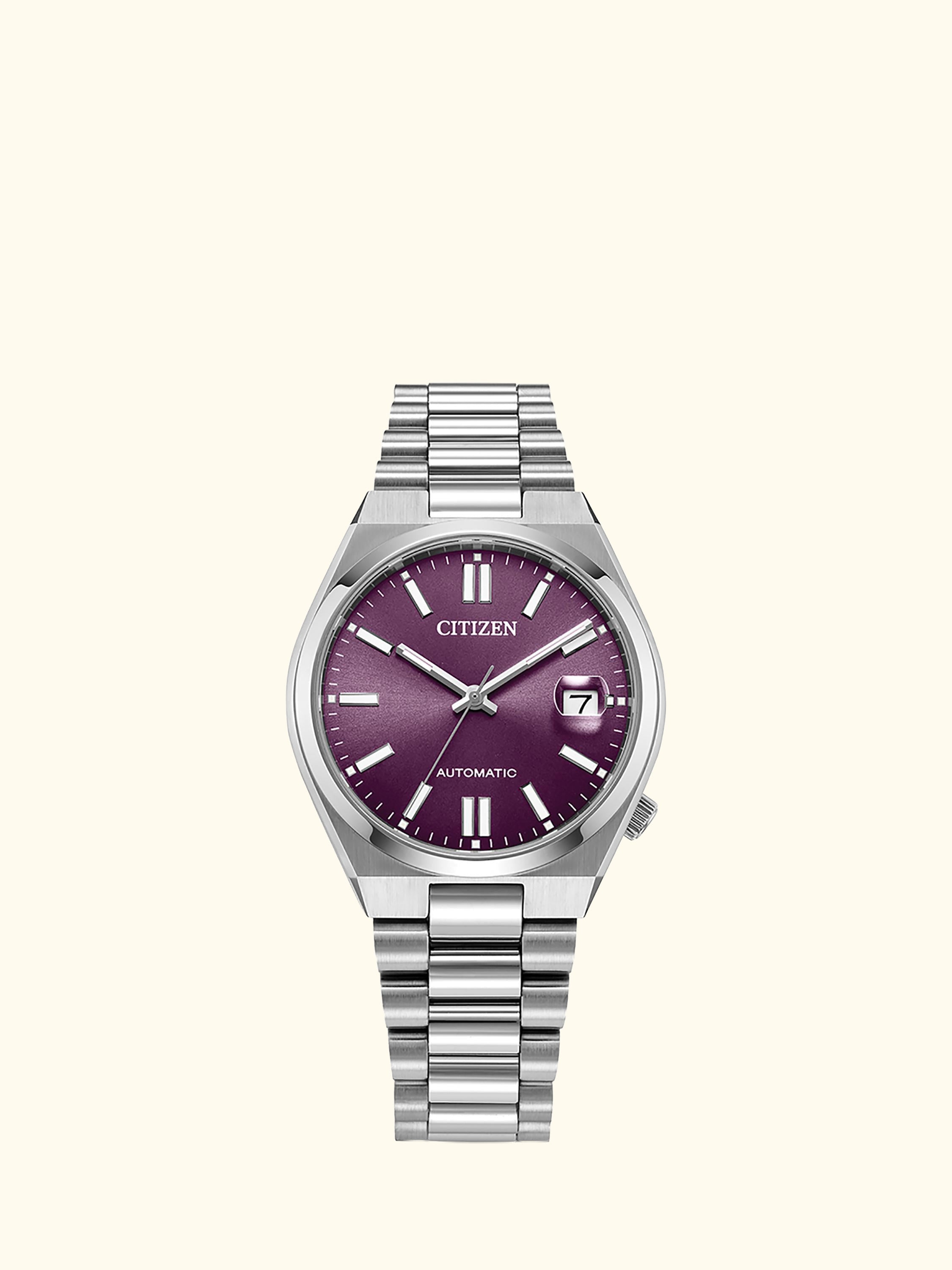 NJ0200 Men's Tsuyosa Automatic Bracelet Strap Watch, Purple