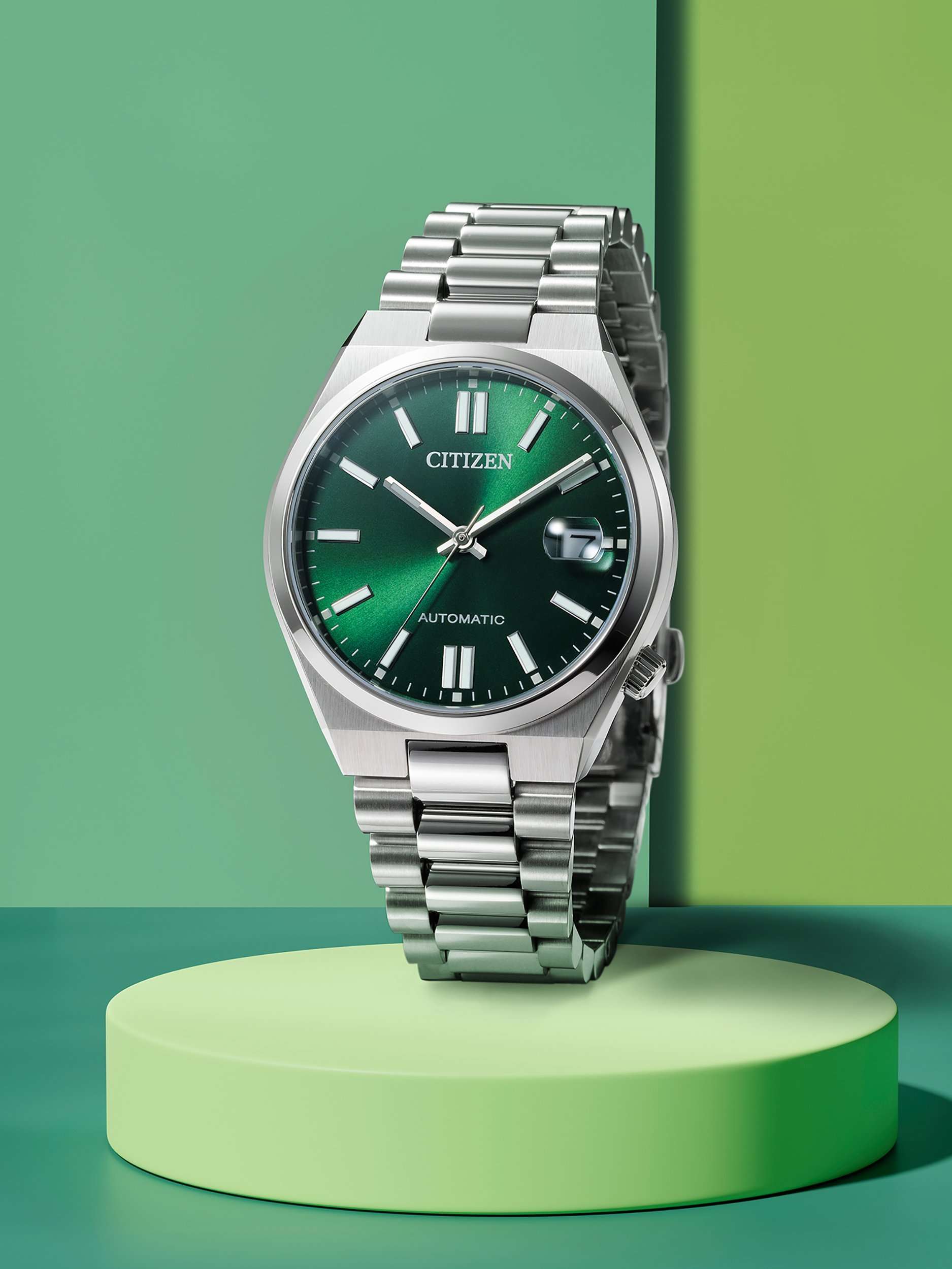 NJ0200 Men's Tsuyosa Automatic Bracelet Strap Watch, Green