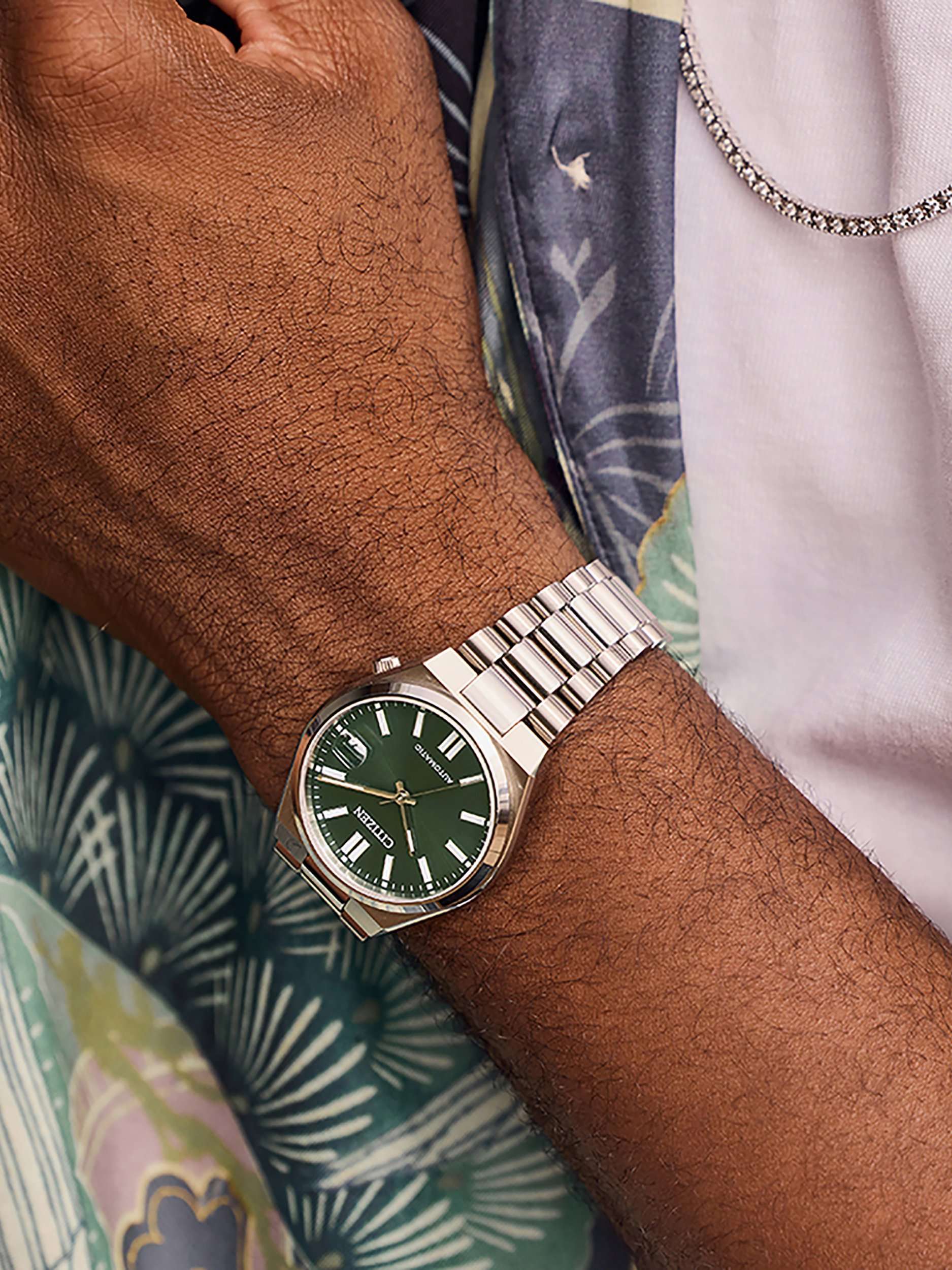 NJ0200 Men's Tsuyosa Automatic Bracelet Strap Watch, Green