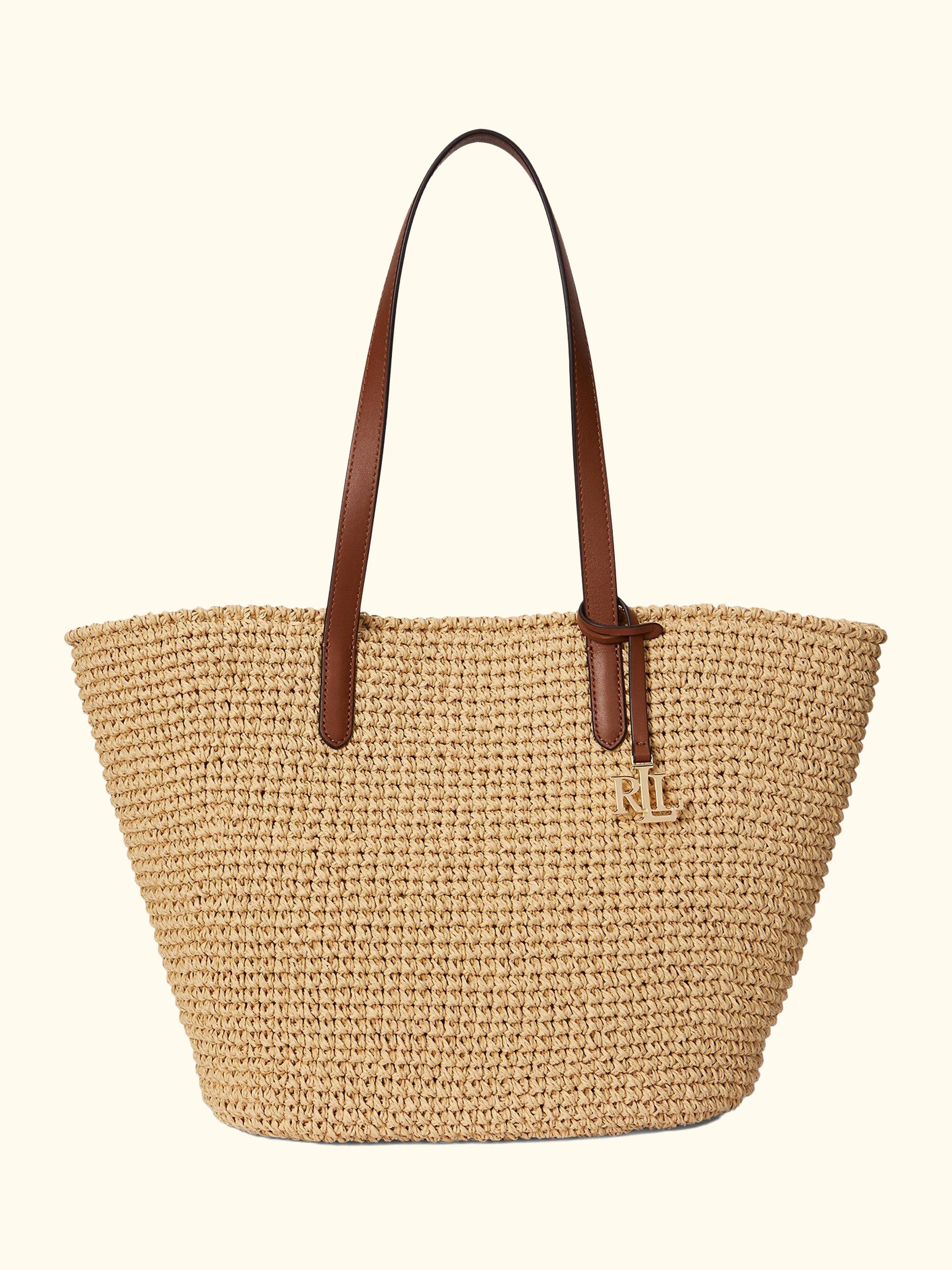 Lauren Ralph Lauren Lainey Crochet Straw Large Tote Bag, Natural