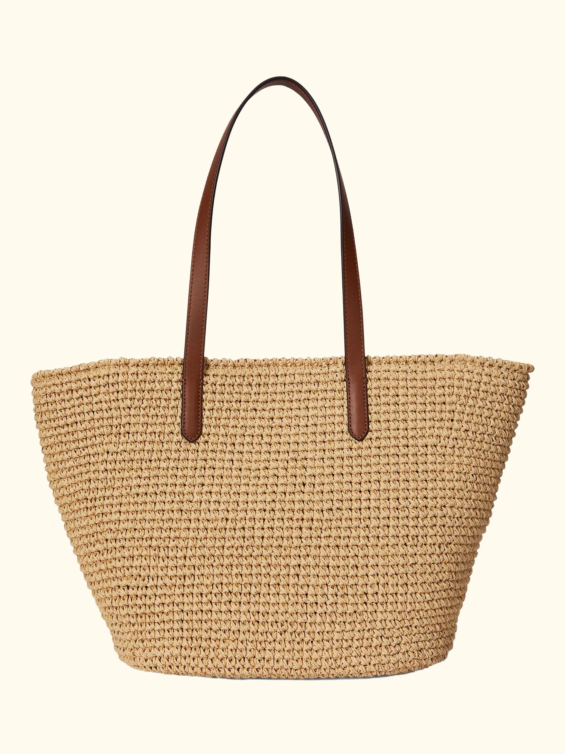 Lauren Ralph Lauren Lainey Crochet Straw Large Tote Bag, Natural