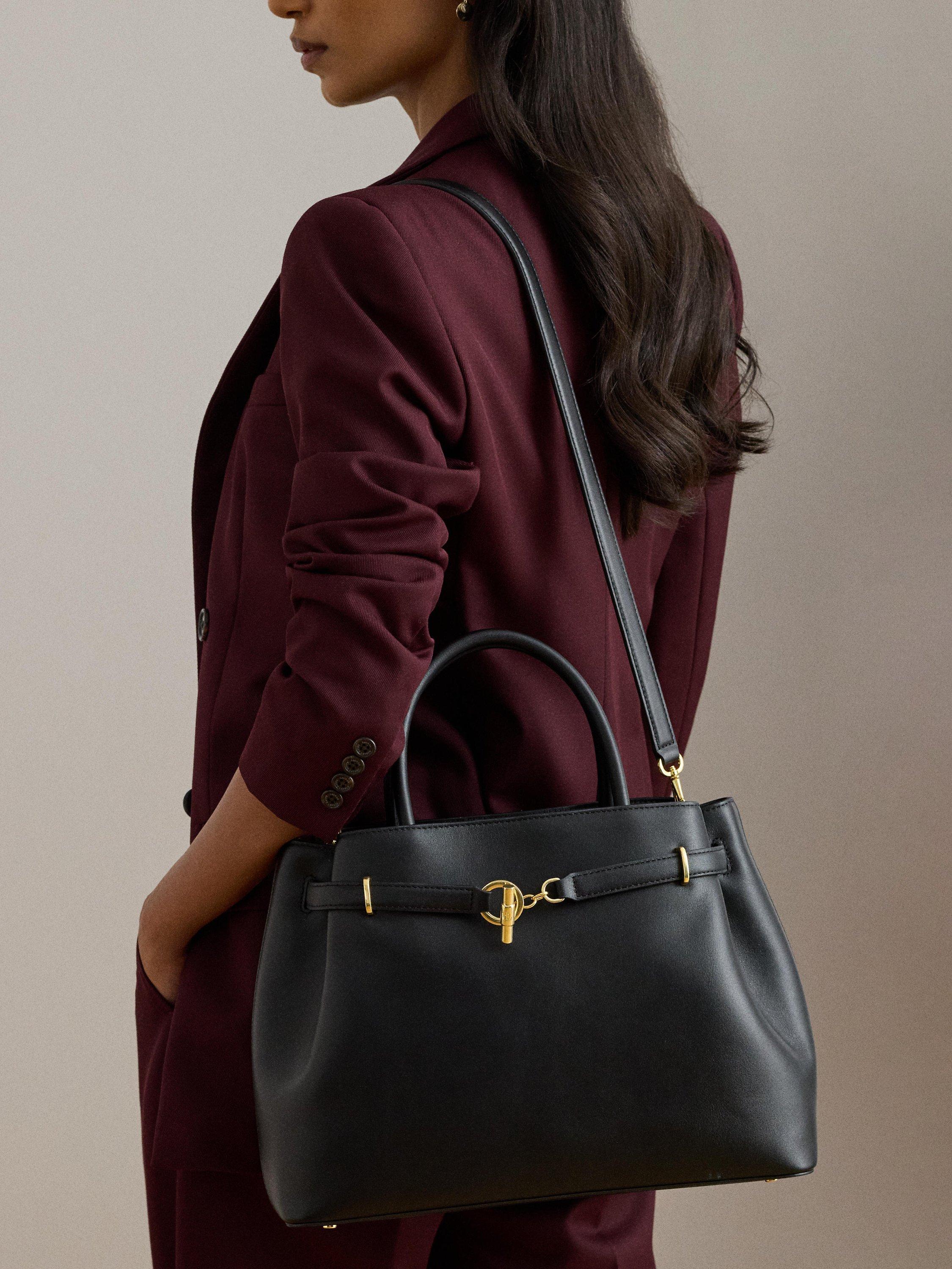 Lauren Ralph Lauren Blaike Large Leather Satchel Bag