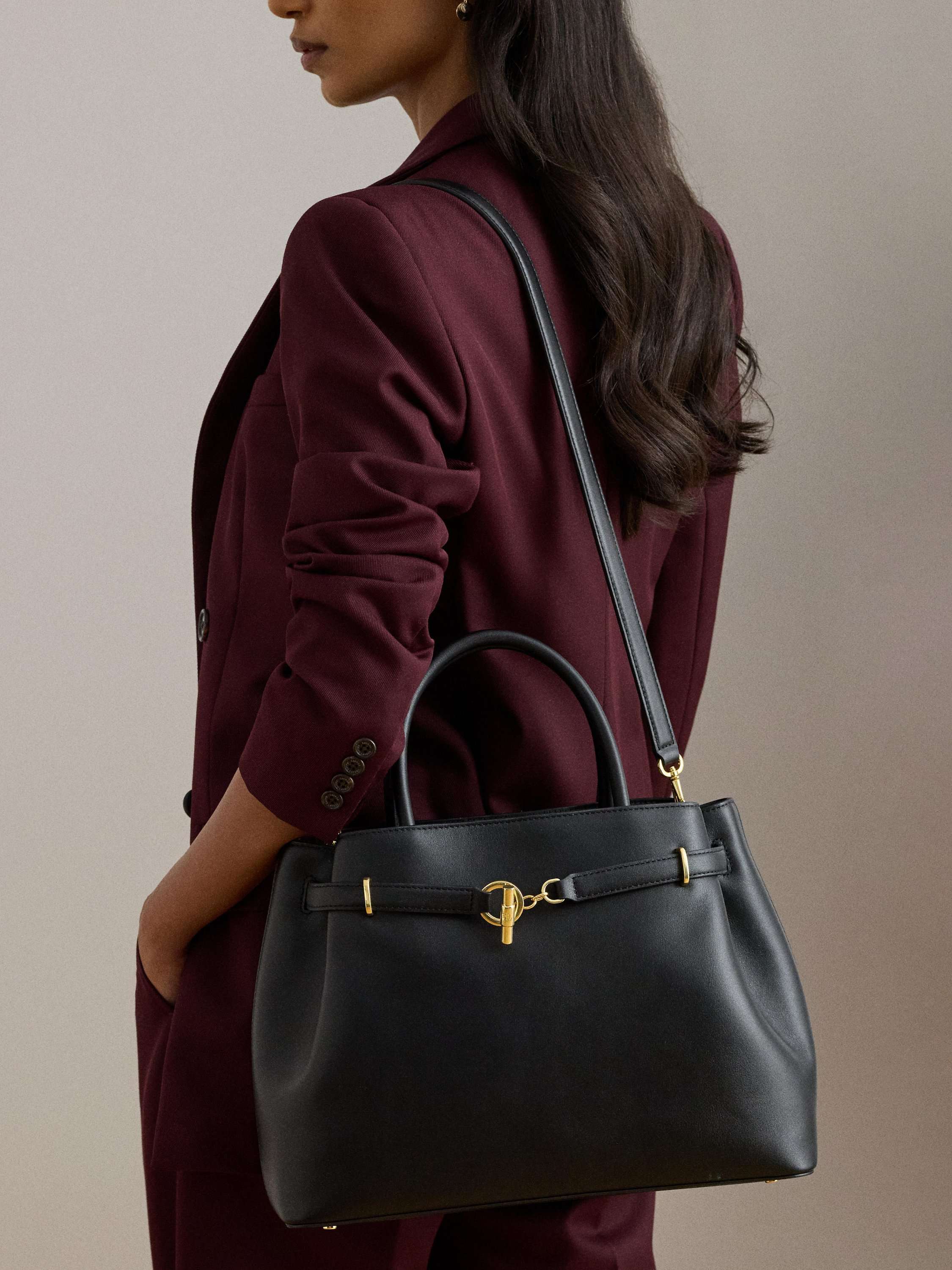 Lauren Ralph Lauren Blaike Large Leather Satchel Bag
