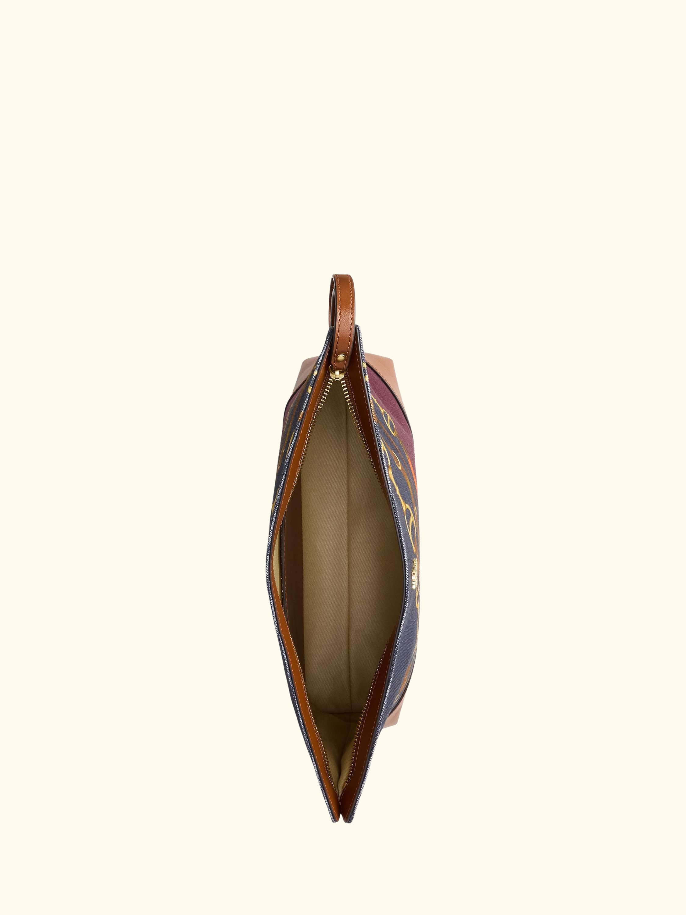 Lauren Ralph Lauren Canvas Large Belting Print Pouch, Lrn Tan