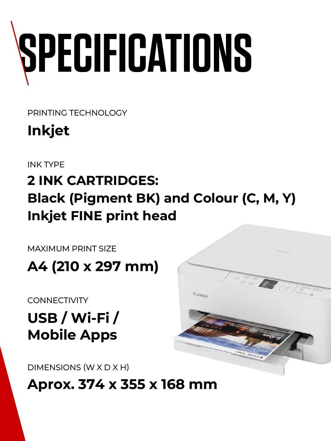 PIXMA TS6550i Wireless Wi-Fi Colour 3-in-1 Inkjet Photo Printer, White