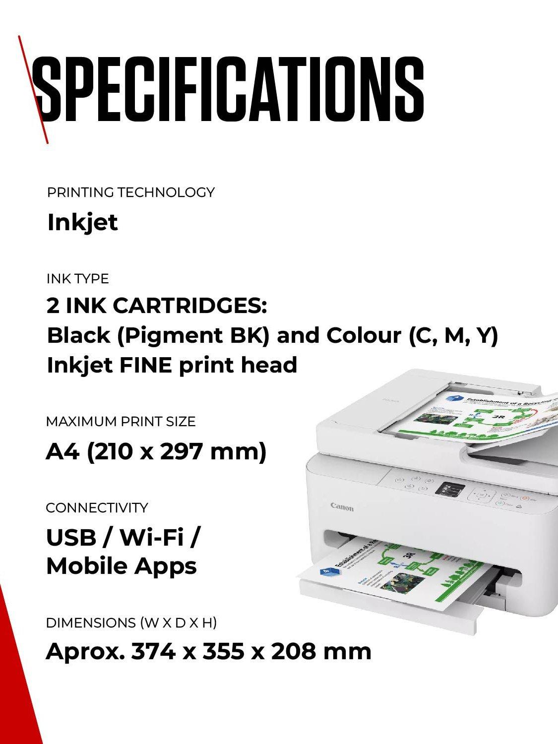 PIXMA TS7550i Wireless Wi-Fi Colour 3-in-1 Inkjet Photo Printer, White
