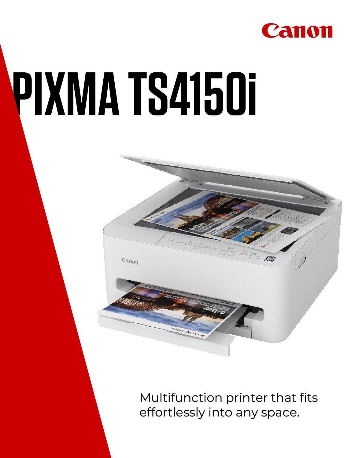 PIXMA TS4150i All-in-One Wireless Wi-Fi Printer, White