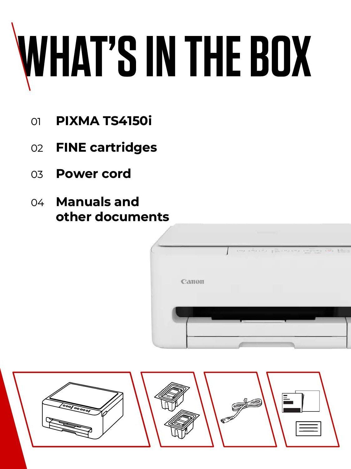 PIXMA TS4150i All-in-One Wireless Wi-Fi Printer, White