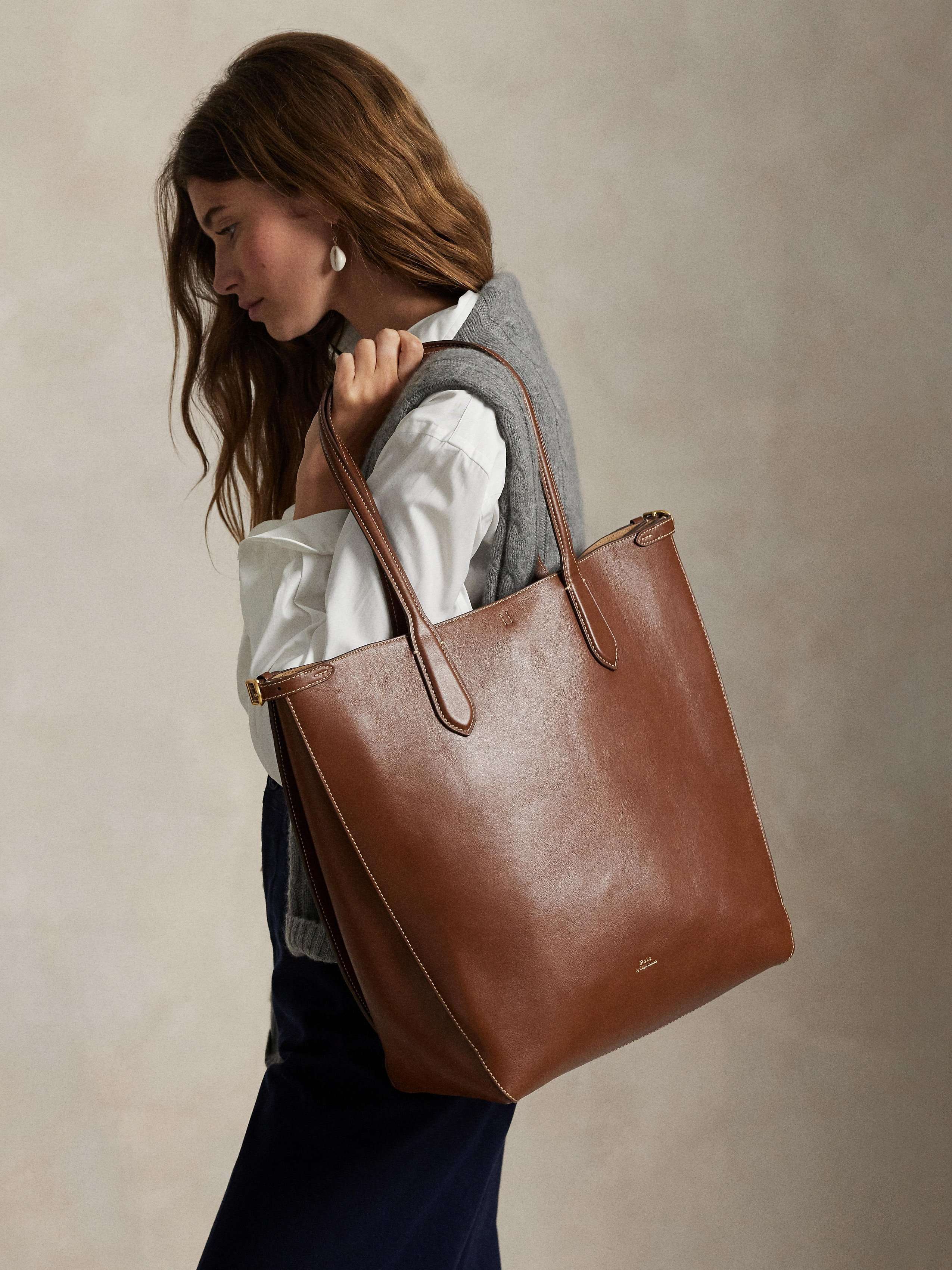 Polo Ralph Lauren Bellport Leather North South Tote Bag