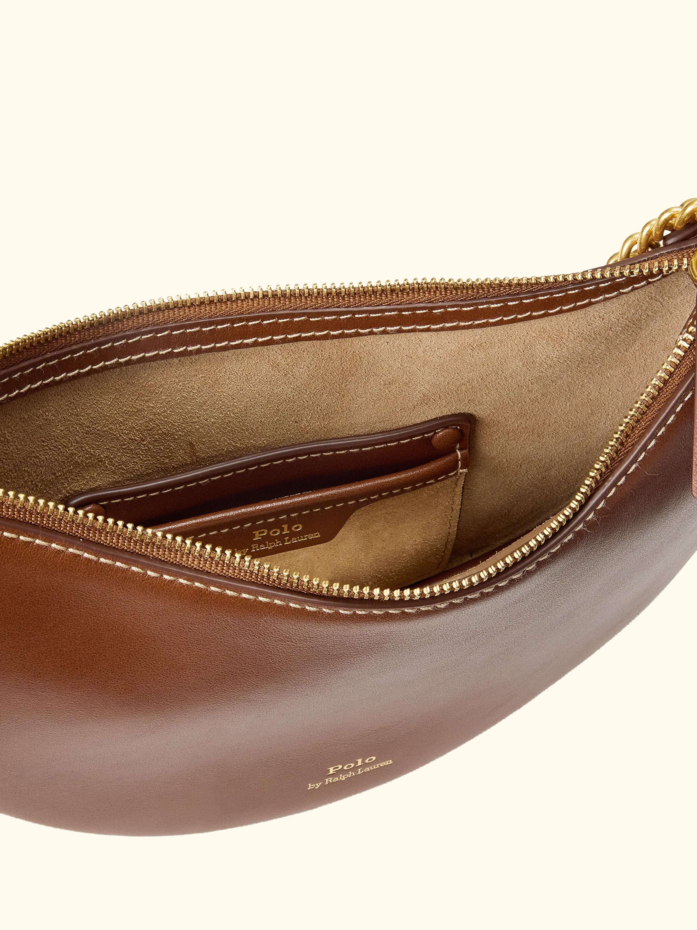Polo Ralph Lauren ID Mini Leather Crossbody Saddle Bag