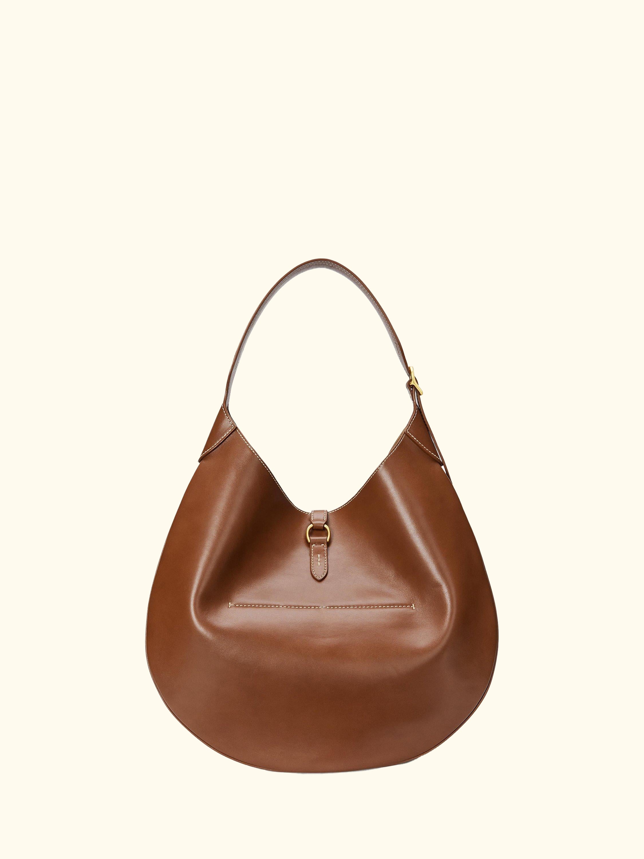 Polo Ralph Lauren ID Medium Leather Shoulder Bag, Cuoio