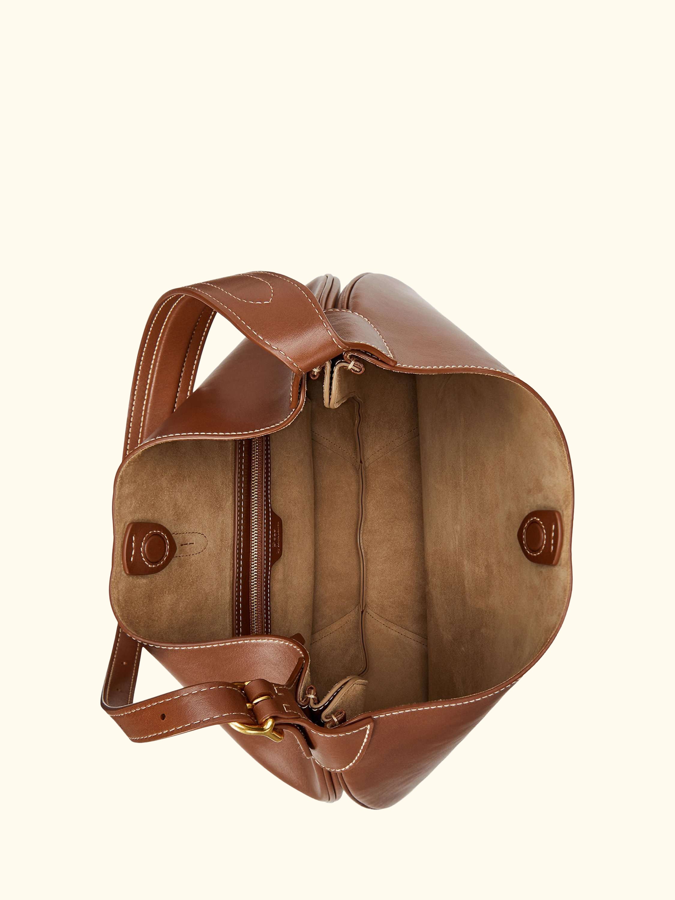Polo Ralph Lauren ID Medium Leather Shoulder Bag, Cuoio