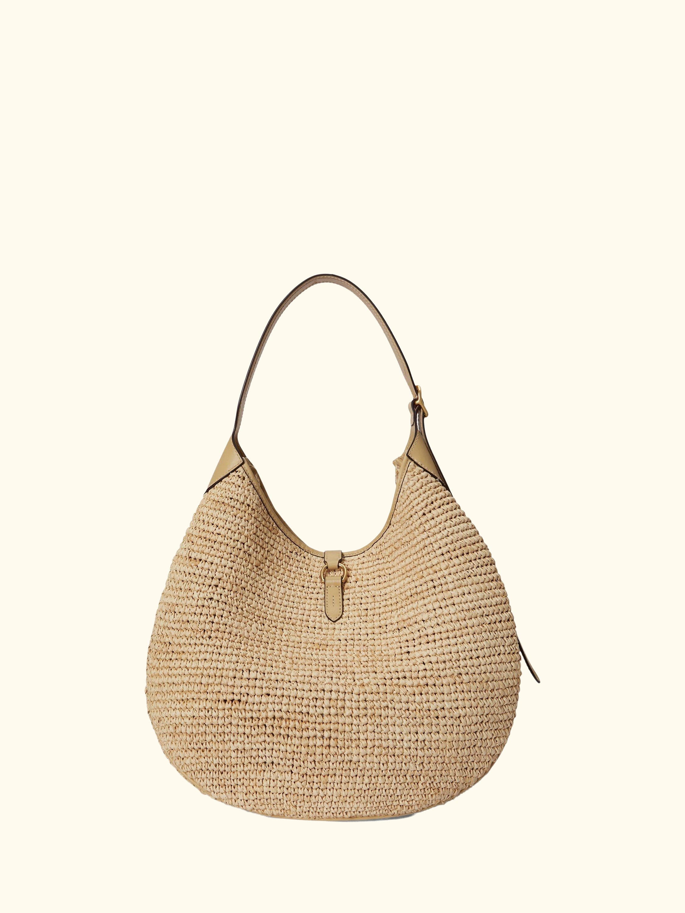 Polo Ralph Lauren Polo ID Raffia Shoulder Bag, Natural/Cashmere