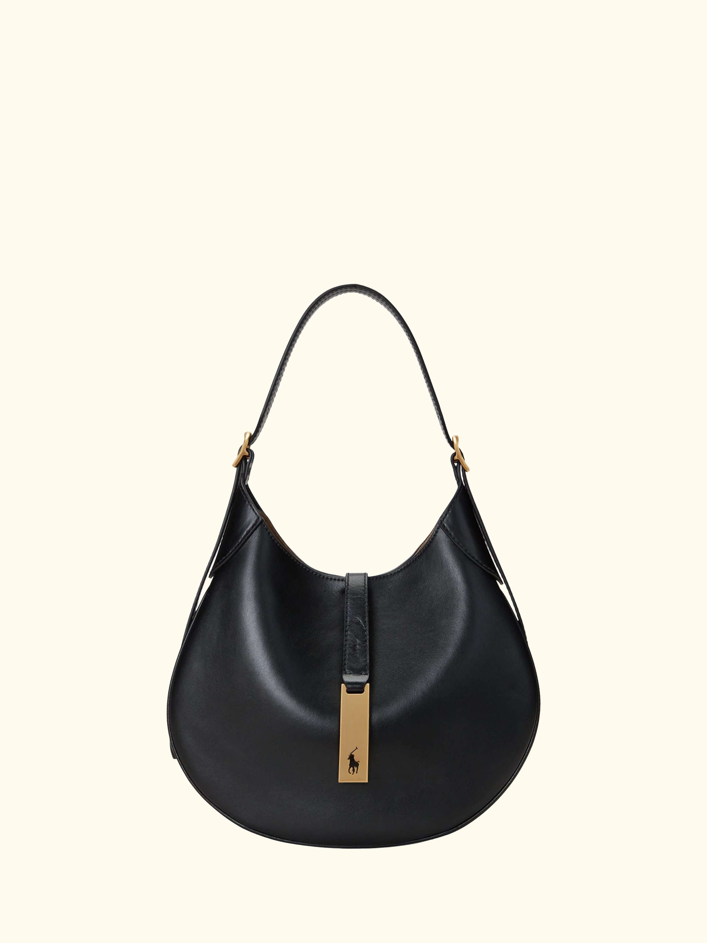Polo Ralph Lauren Polo ID Small Leather Shoulder Bag, Black