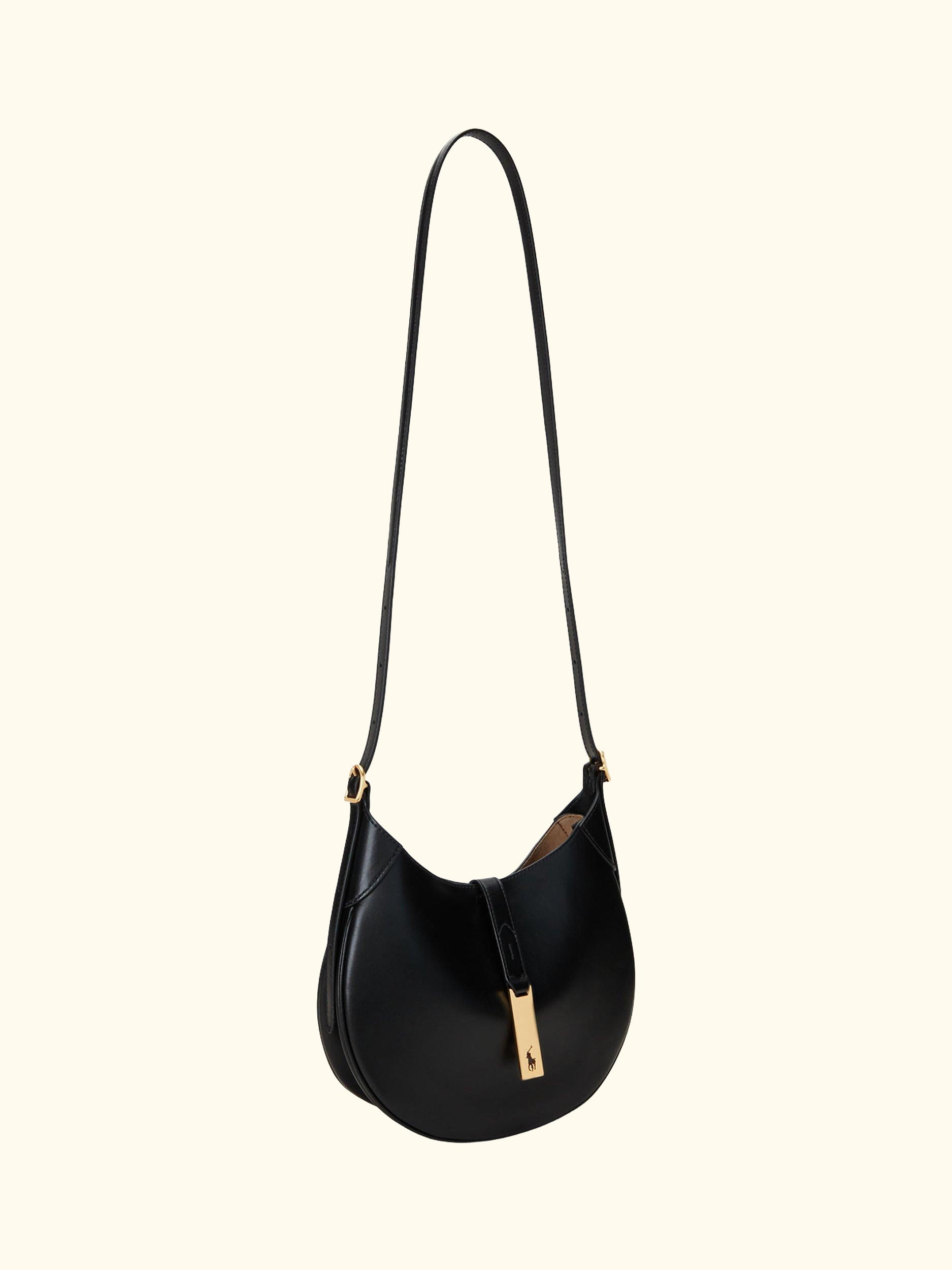 Polo Ralph Lauren Polo ID Small Leather Shoulder Bag, Black