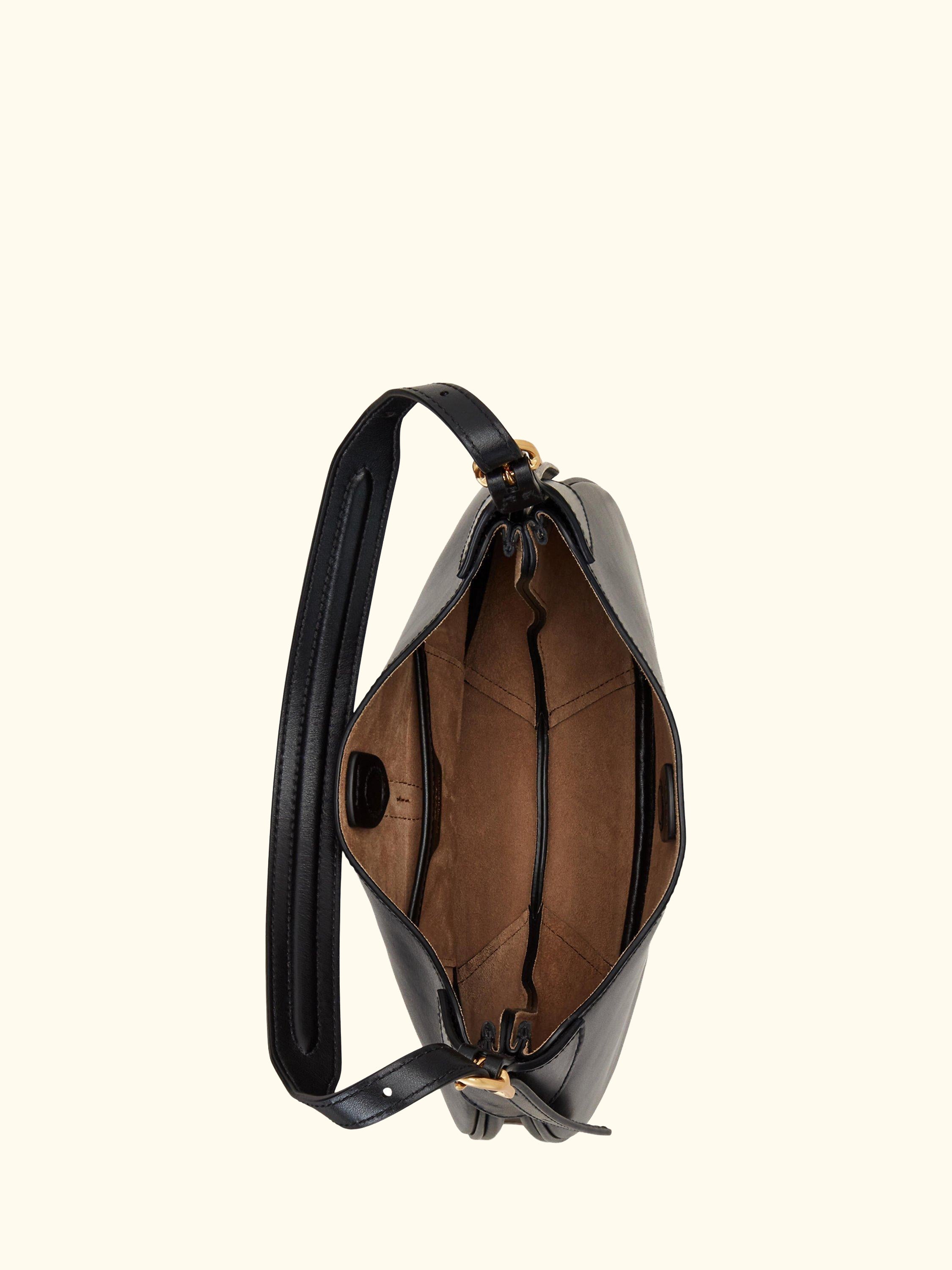 Polo Ralph Lauren Polo ID Small Leather Shoulder Bag, Black