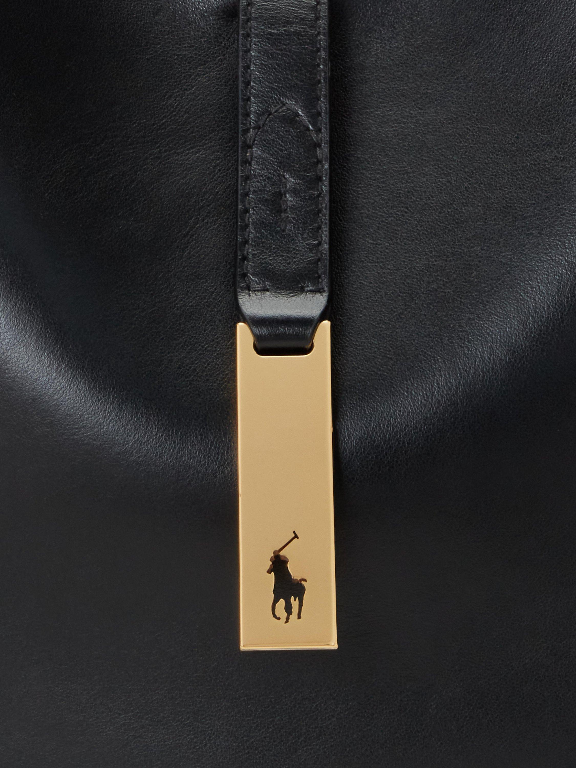 Polo Ralph Lauren Polo ID Small Leather Shoulder Bag, Black
