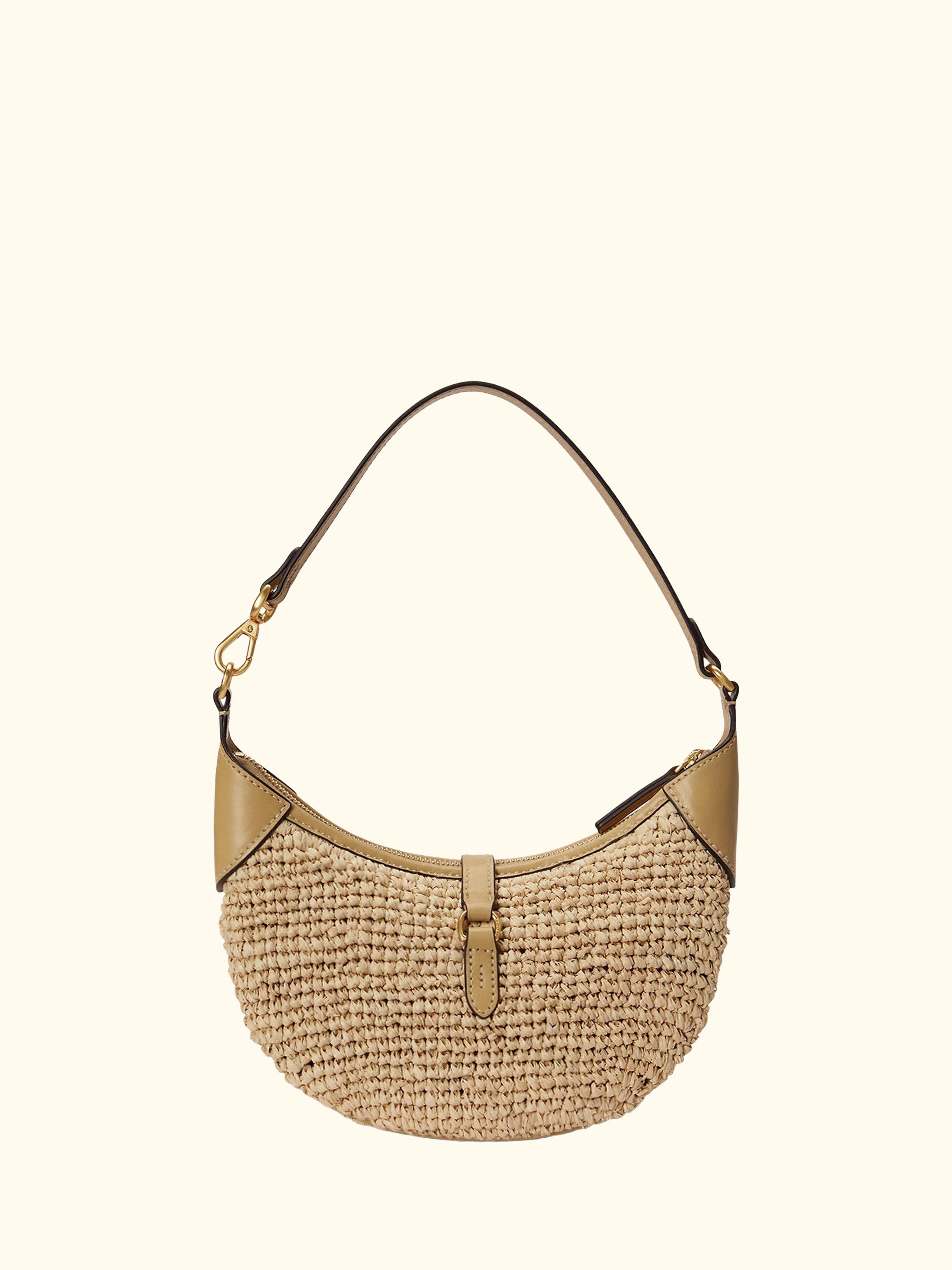 Polo Ralph Lauren Polo ID Raffia Mini Shoulder Bag, Natural/Cashmere