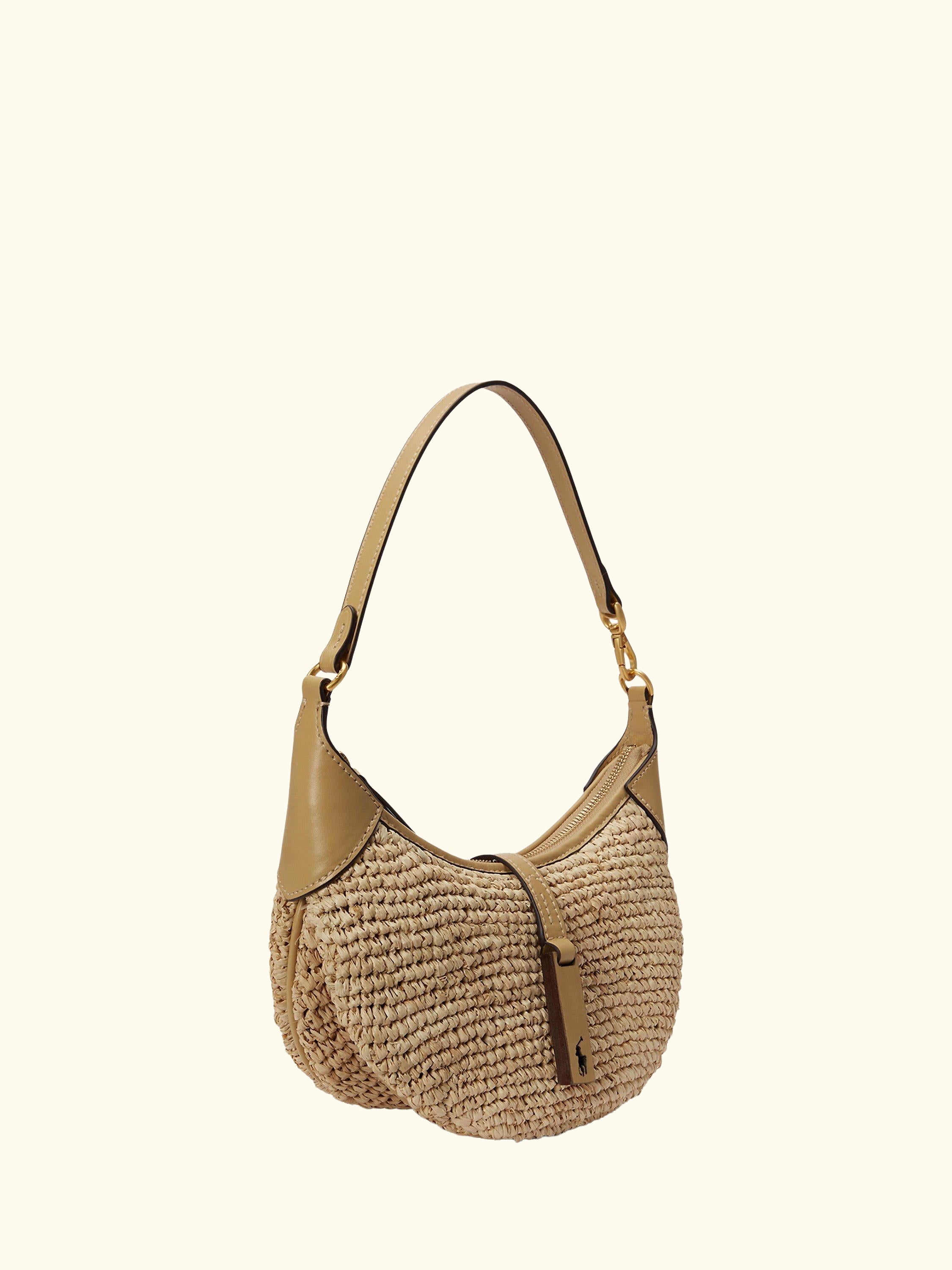 Polo Ralph Lauren Polo ID Raffia Mini Shoulder Bag, Natural/Cashmere