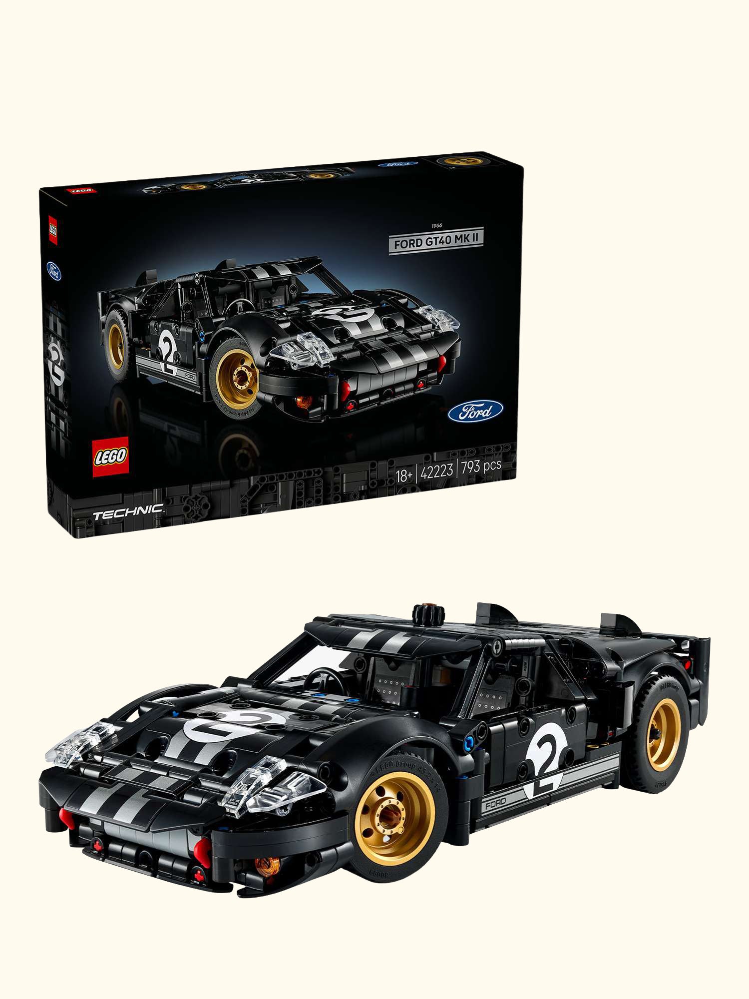 Technic 42223 1966 Ford GT40 MKII Race Car Model Kit