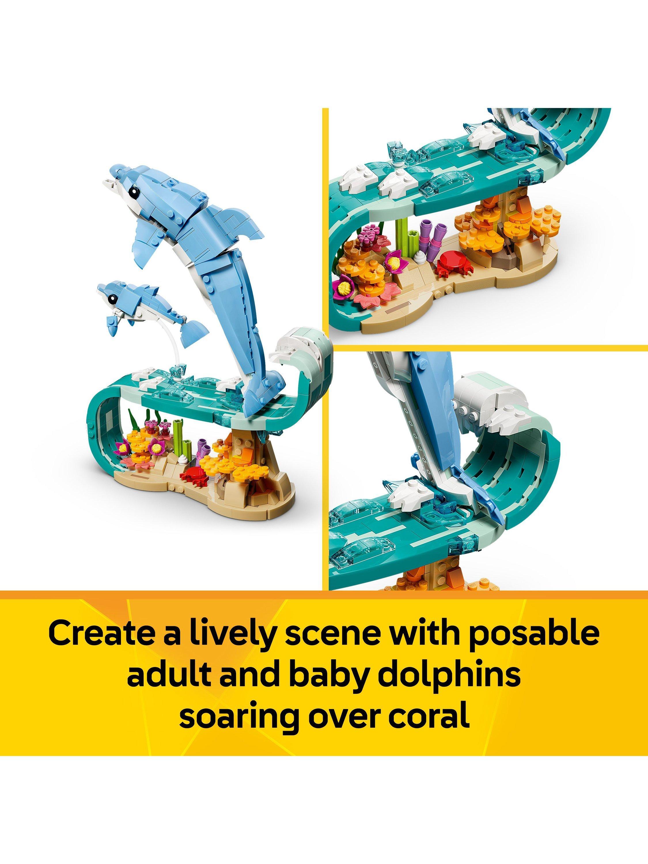 Creator 31385 Sea Animals: Beautiful Dolphins 3-in-1 Building Toy