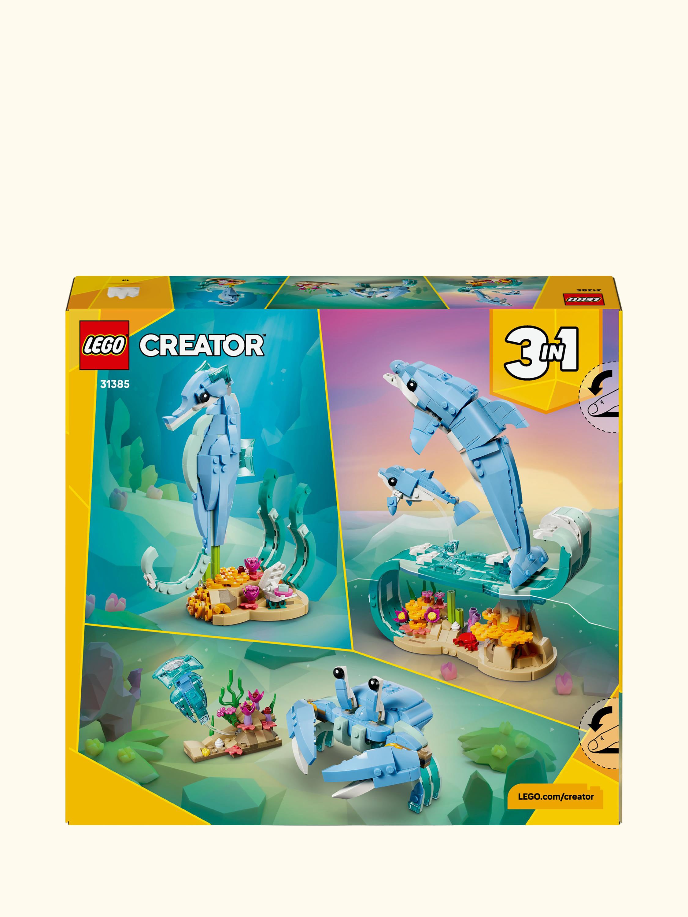 Creator 31385 Sea Animals: Beautiful Dolphins 3-in-1 Building Toy