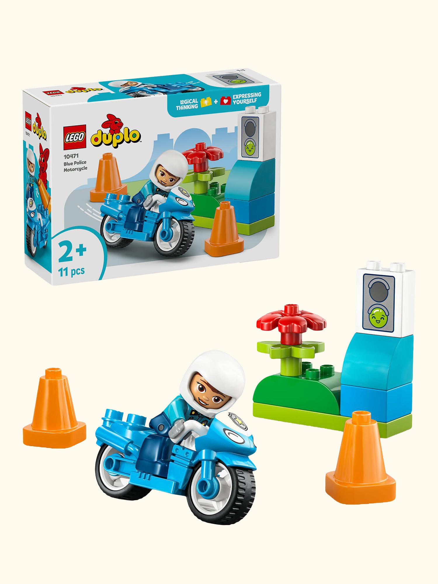 DUPLO 10471 Town Blue Police Motorcycle Playset